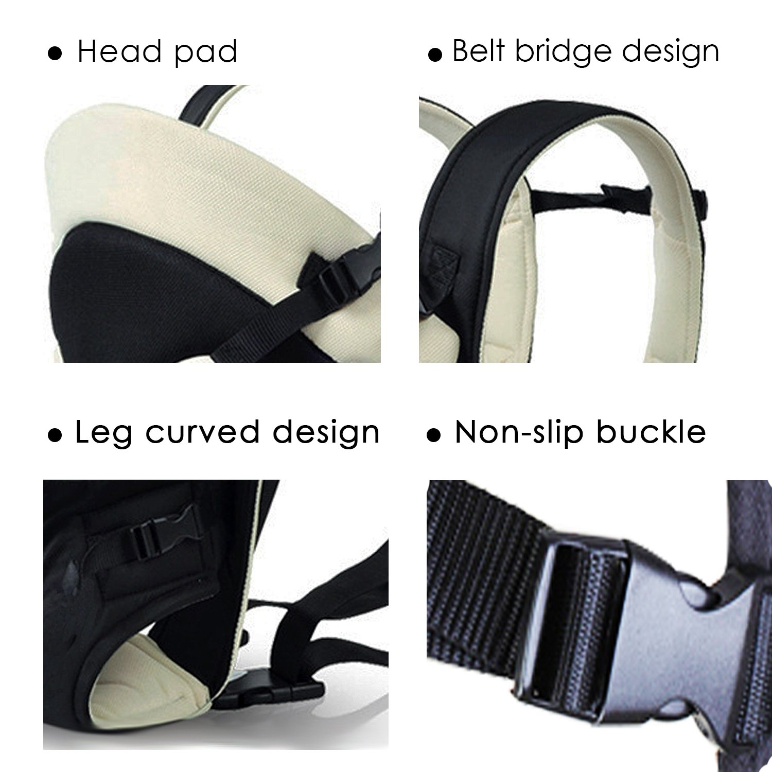 SONARIN Nuevo seguro y cómodo, hebilla trasera reforzada, ergonómico todas las estaciones portador de bebé transpirable multifuncional, adaptar su hijo a crecer(Beige)