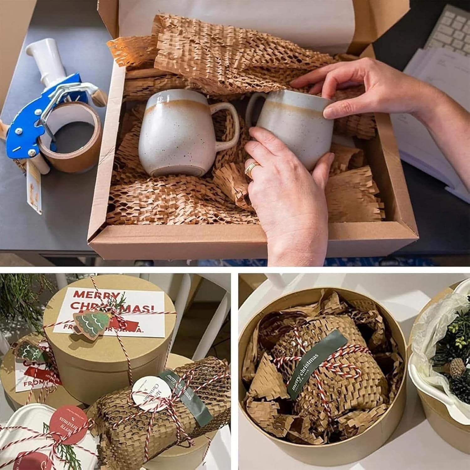 Paper Roll Dispenser for Protective Cushioning Wrap Die Cut, Paper Packaging Dispenser