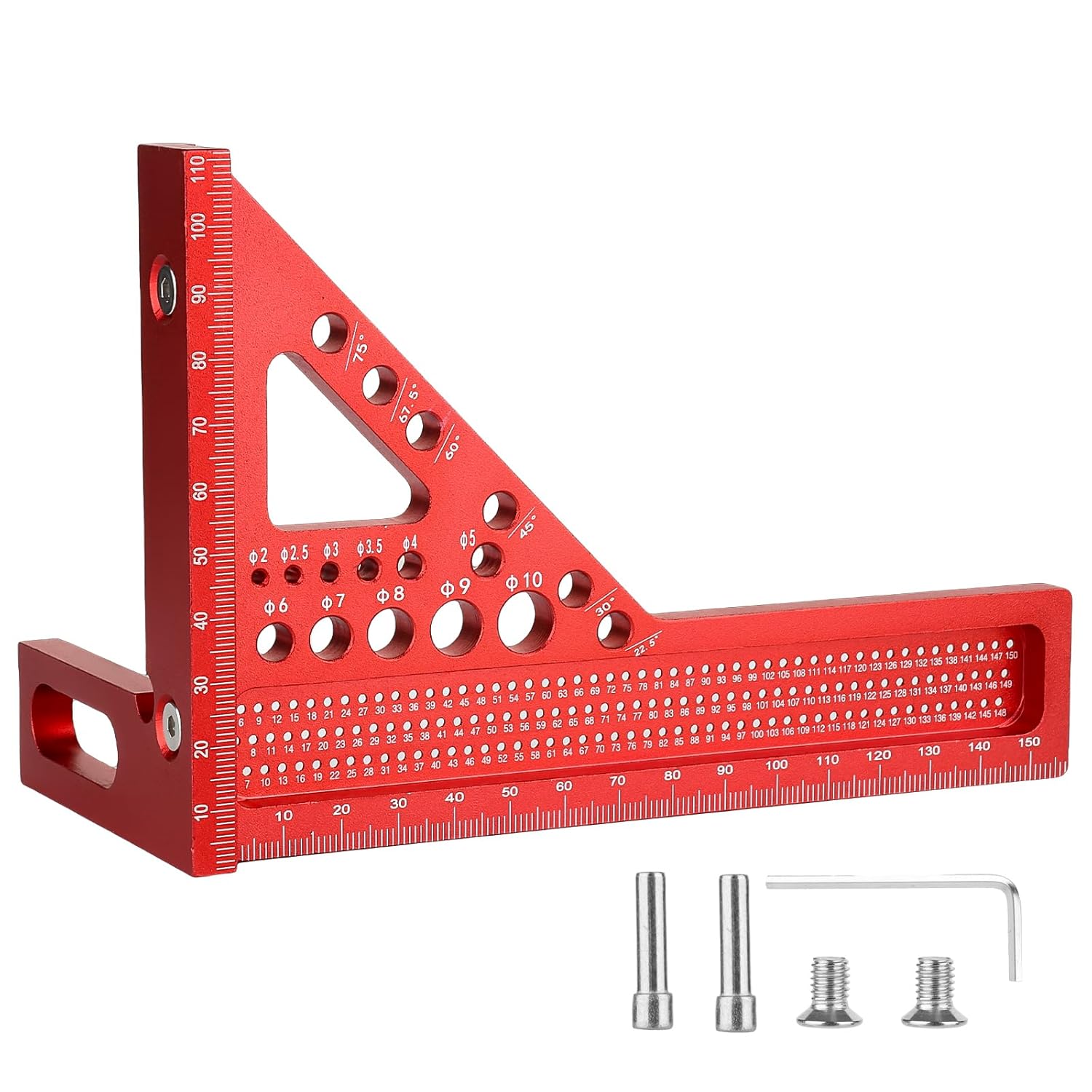 6.7'' 3D Multi-Angle Measuring Square, Aluminum Alloy Angle Measuring Ruler for Woodworking, 45/90° High Precision Layout Tool