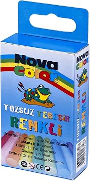 Nova Color NC-4111 Dust-Free Chalk 10 Colorful