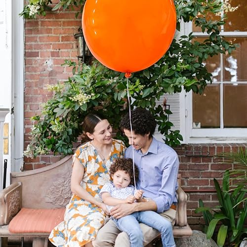 Miniatura 6 de 9 globos naranjas grandes de 36 pulgadas, globos de látex grandes de color naranja, globos grandes para decoraciones de cumpleaños, bodas y fiestas