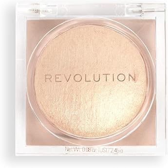 Makeup Revolution Beam Bright Highlighter - Powder-to-Liquid Formula for Full Face Radiance - 5 Stunning Shades Bronze Baddie