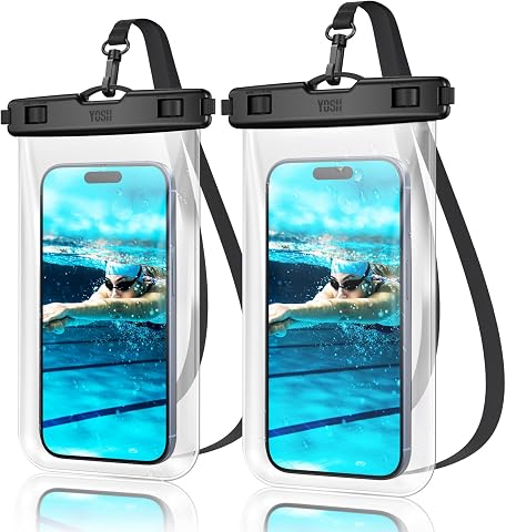 YOSH IPX8 Funda Impermeable Móvil [Diseño sin Bordes], 2 Unidades Funda Acuatica Movil, Waterproof Phone Case Universal para iPhone 17 Air 16 15 14 Pro MAX Samsung S26 S25 S24 Ultra 7,2