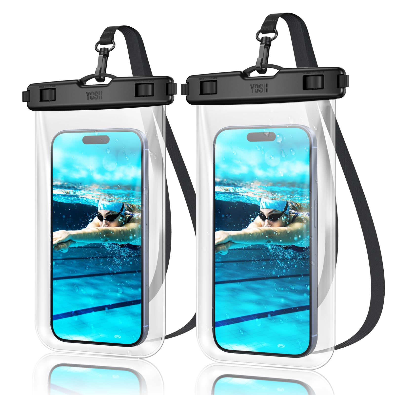 スマホ防水ケース 防水バッグ付き 水濡れ防止 防水ポーチ 白 釣り 海 プール Amazon.co.jp: 【独自のロック装置・完全防水】YOSH スマホ 防水