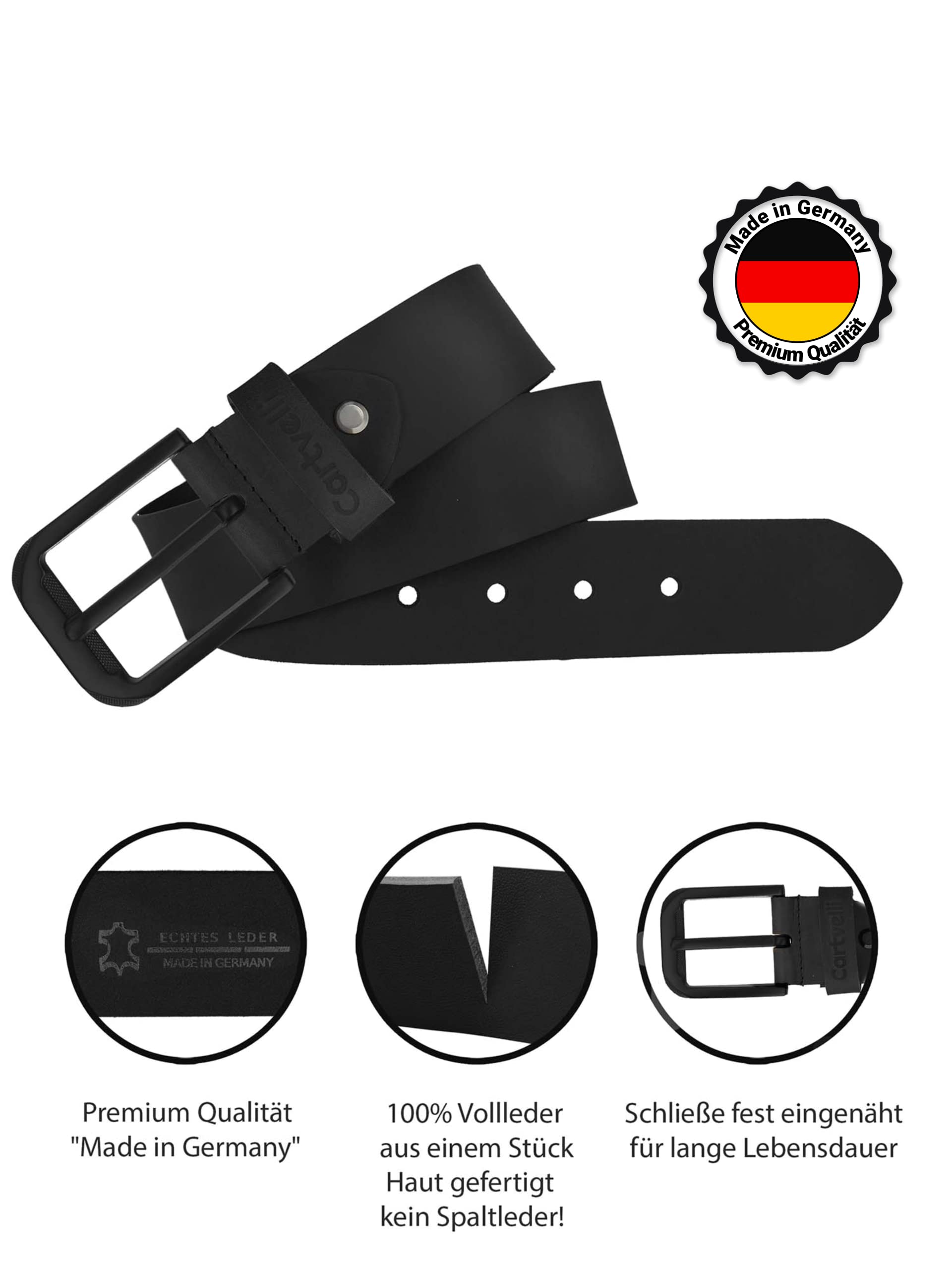 Cintura uomo in pelle premium Made in Germany con confezione regalo - cintura in vera pelle 40mm