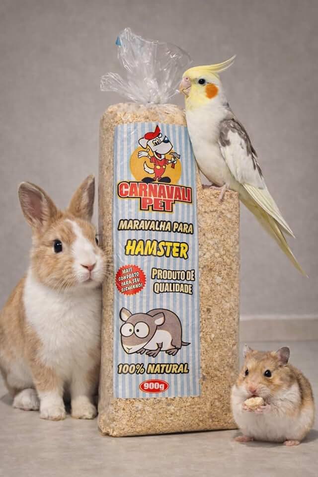 Maravalha Prensada para Hamster, 100% Natural de Pinus, 900g, Substrato para Roedores