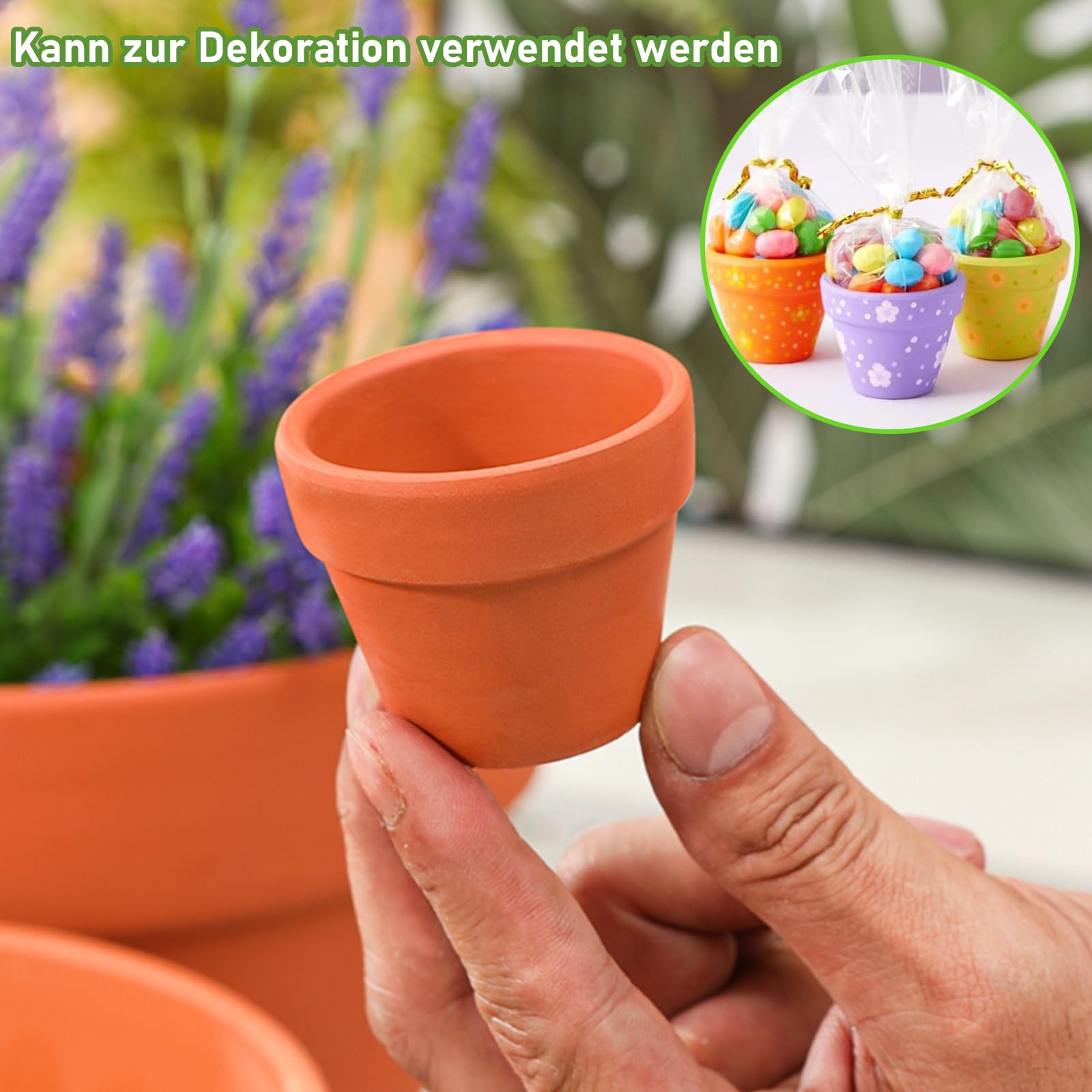 24 Stück Mini-Blumentöpfe Aus Terrakotta – Mit Drainageloch, Für Drinnen & Draußen, 3,5x3 Cm