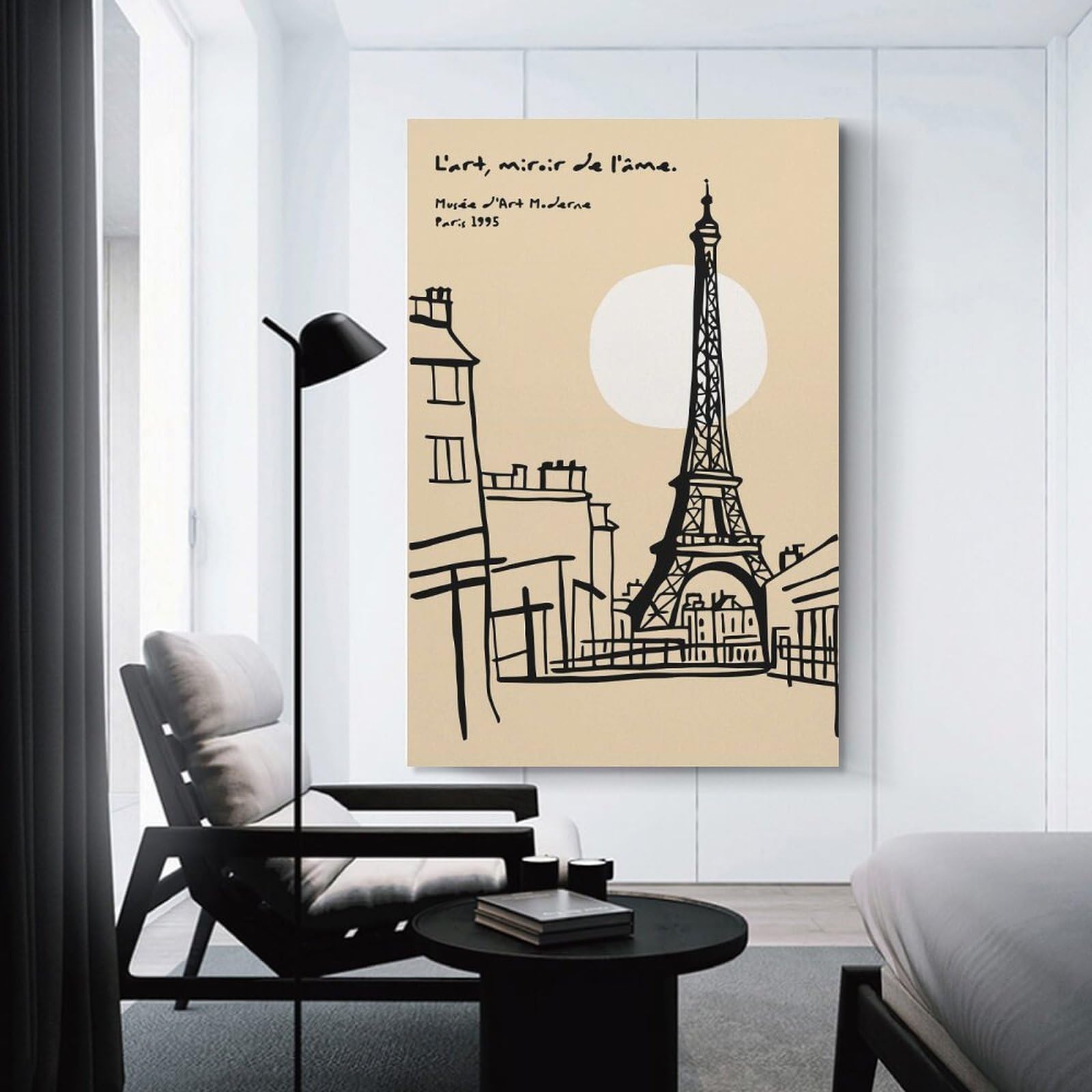 Parisian Scene with Eiffel Tower(2) Wall Picture Print 20x30inch(50x75cm), for Picture Wall Styling in Lounge Or Bedroom, Ideal for Building A Coordinated Art Wall