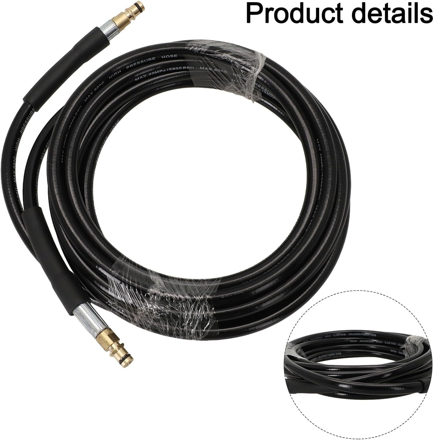 Pressure Washer Hose for Ka-rcher Replacement K2-K7 2.643-585.0 High Pressure Extension Hose 180 Bar 2610 PSI Rubber Steel Wire-Braided Quick Connect 5M 6M 10M 15M(5M)