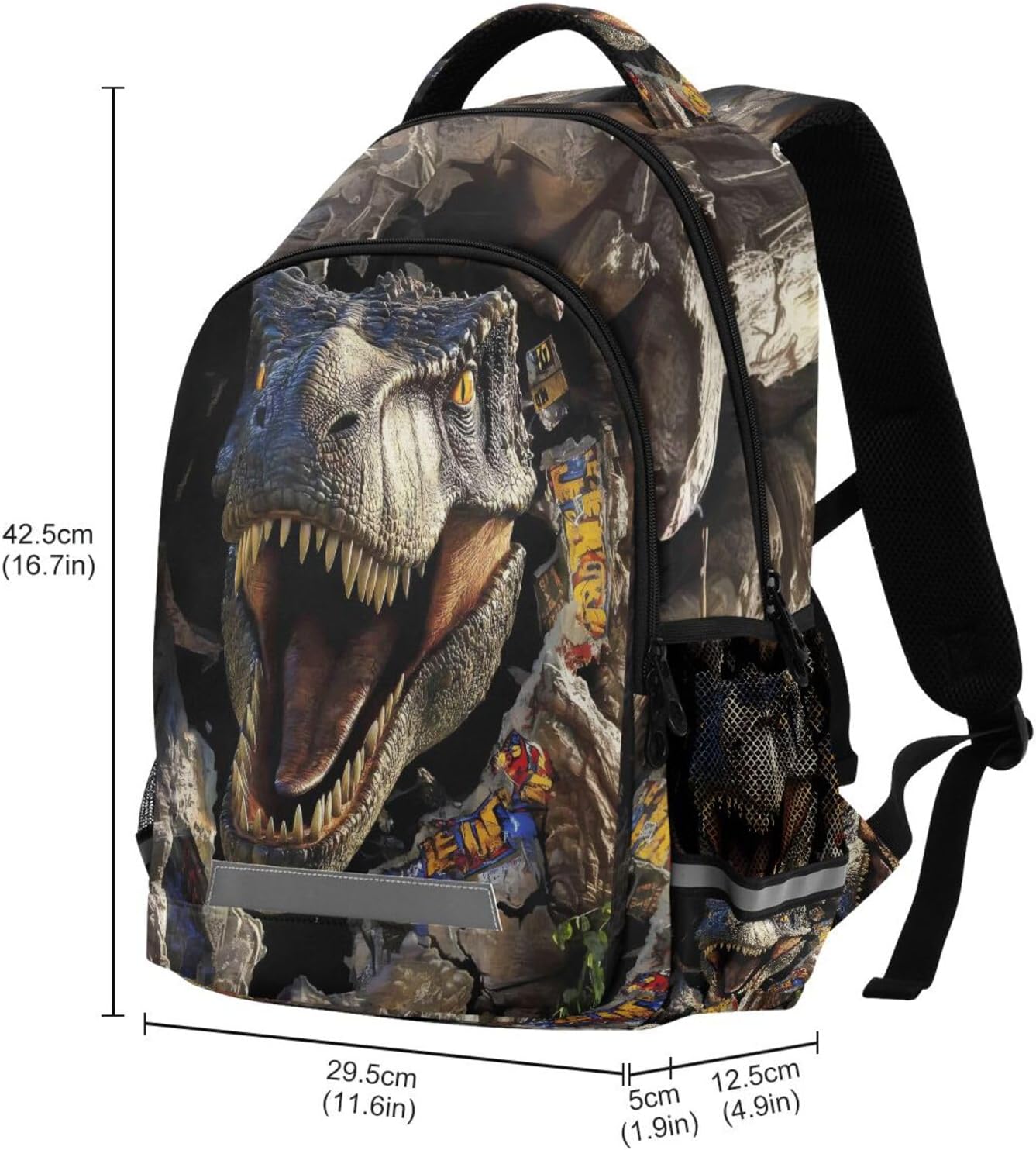 ALAZA Dinosaur Kids Backpack Jurassic Boys School Backpack,Preschool Elementary Kindergarten School Bag Dinosaur Student Bookbag Travel Laptop Bag Casual Daypack - Image 8