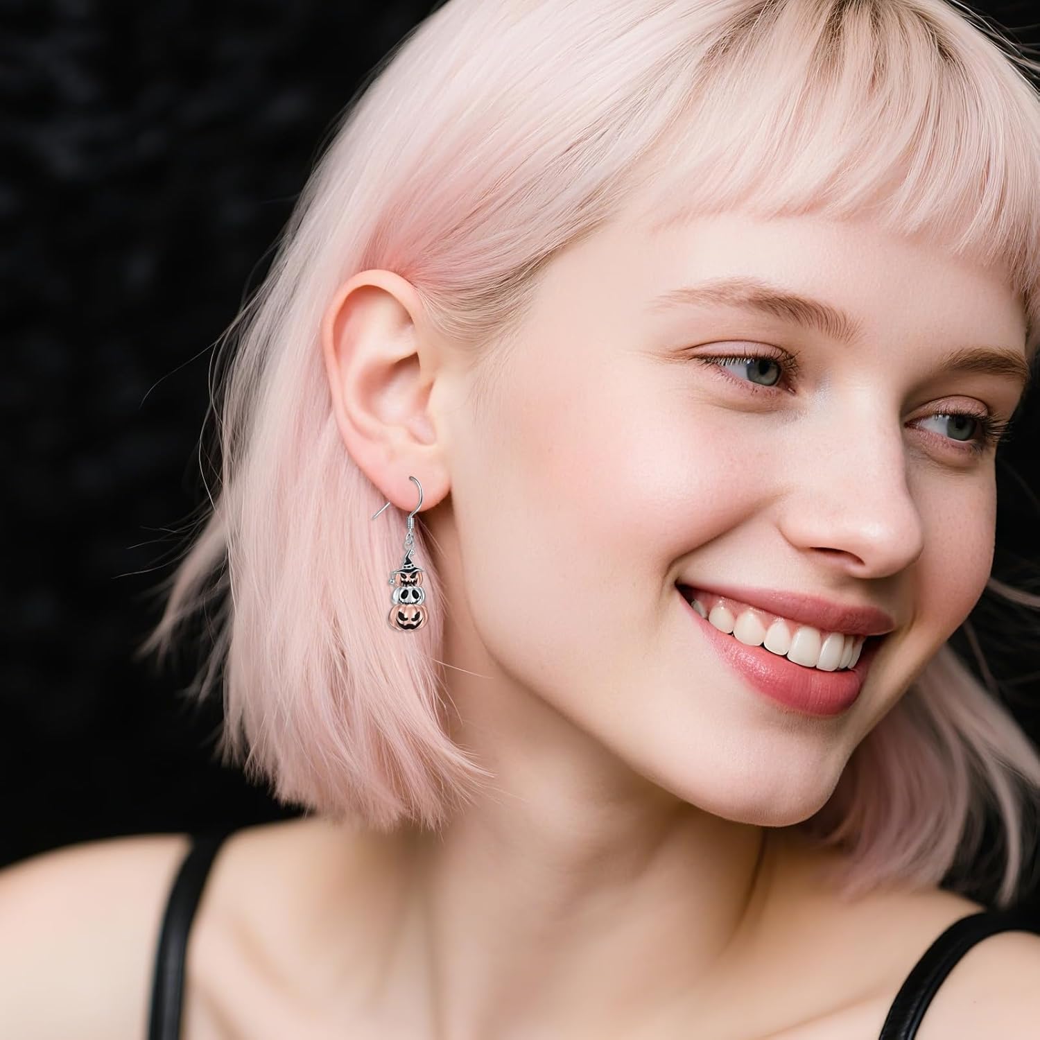 Halloween Earrings for Women 925 Sterling Silver Bat/Ghost/Pumpkin Halloween Dangle Drop Earrings Holiday Party Accessories Fashion Jewelry for Women - Image 5