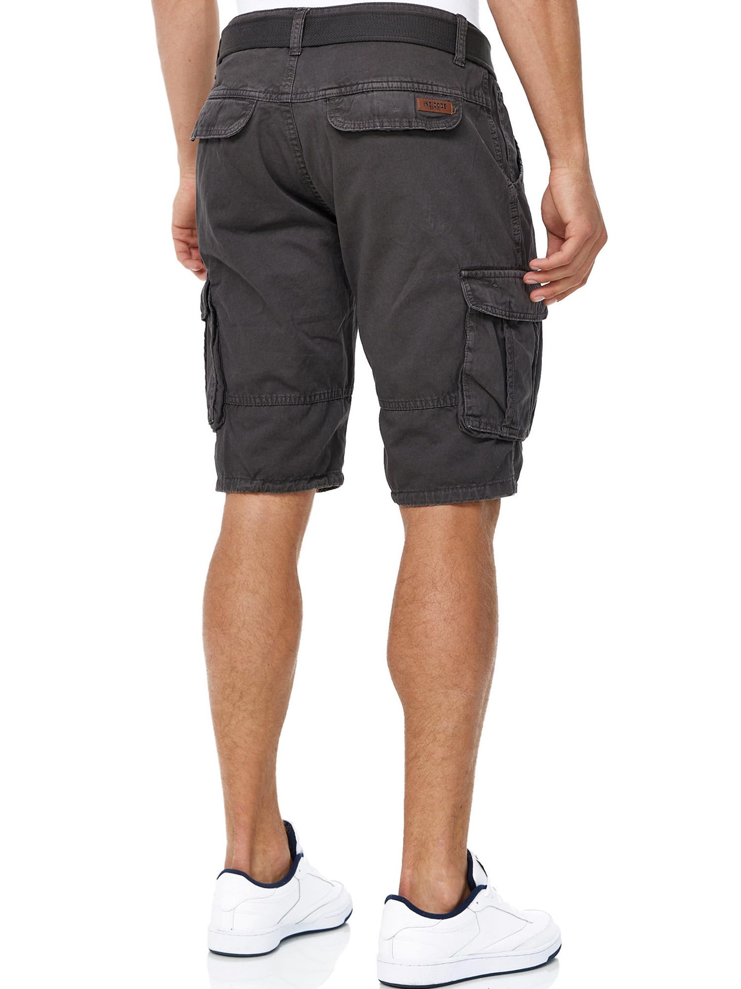 Indicode Herren Monroe Cargo-Shorts mit Gürtel | Bermuda Sommerhose aus Baumwolle für Männer