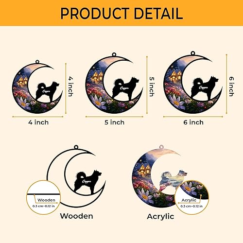 Miniatura 7 de Adorno conmemorativo personalizado para atrapasoles para perros, nombre personalizado y razas de perros, regalo para amantes de los perros, adorno