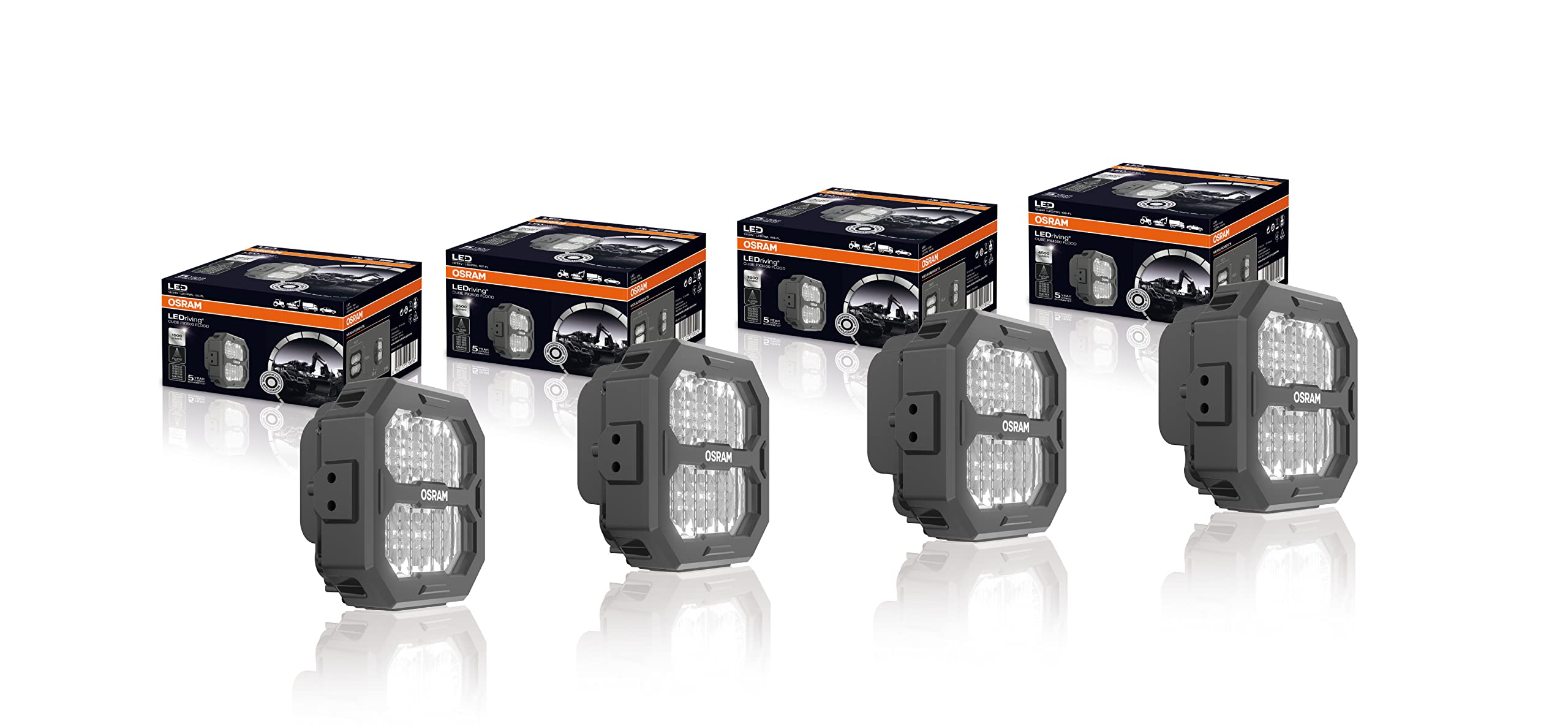 OSRAM LEDriving Cube PX4500 Flood, LEDPWL 109-FL, OFF ROAD, Lampy robocze LED, 4500 lumenów, pudełko składane (1 lampa)