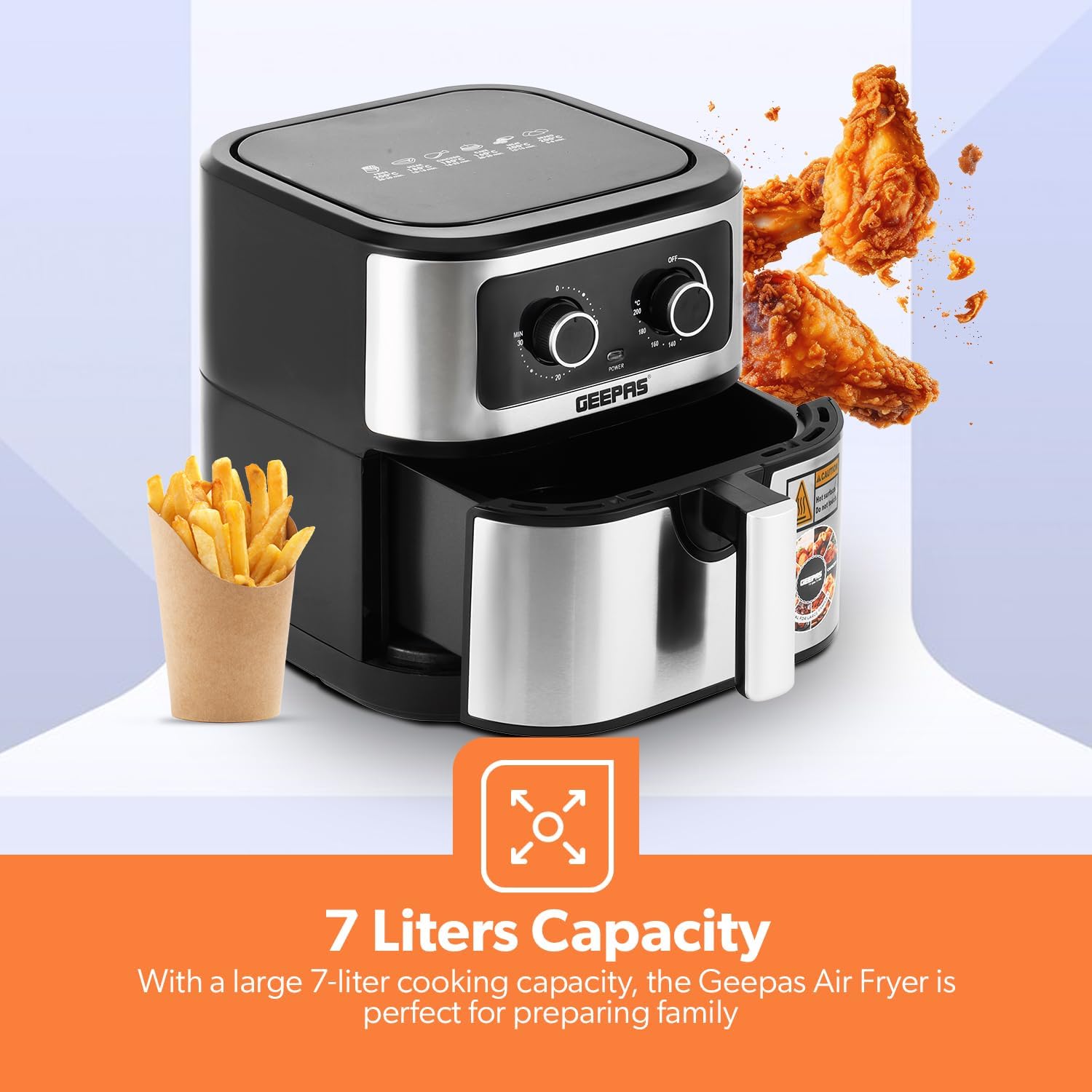 المميز - جيباس مقلاة هوائية 7 لتر GAF37506 من فورتيكس - مقلاة ... - view 2