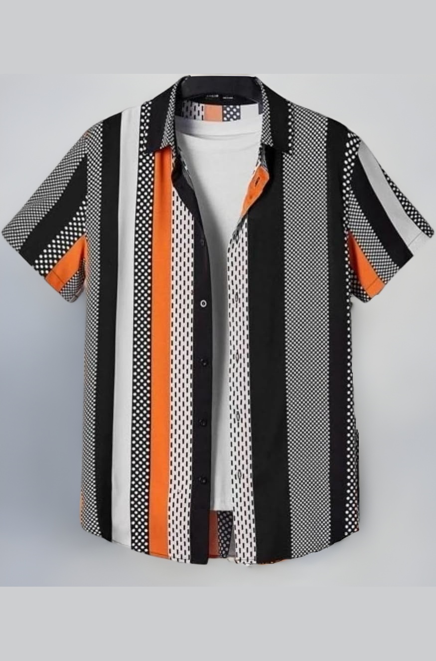 OM SAI LATEST CREATION Men's Casual Cotton Shirt – Button Down Summer Shirt for Men | Lightweight Textured Fabric | Perfect for Daily & Weekend Wear