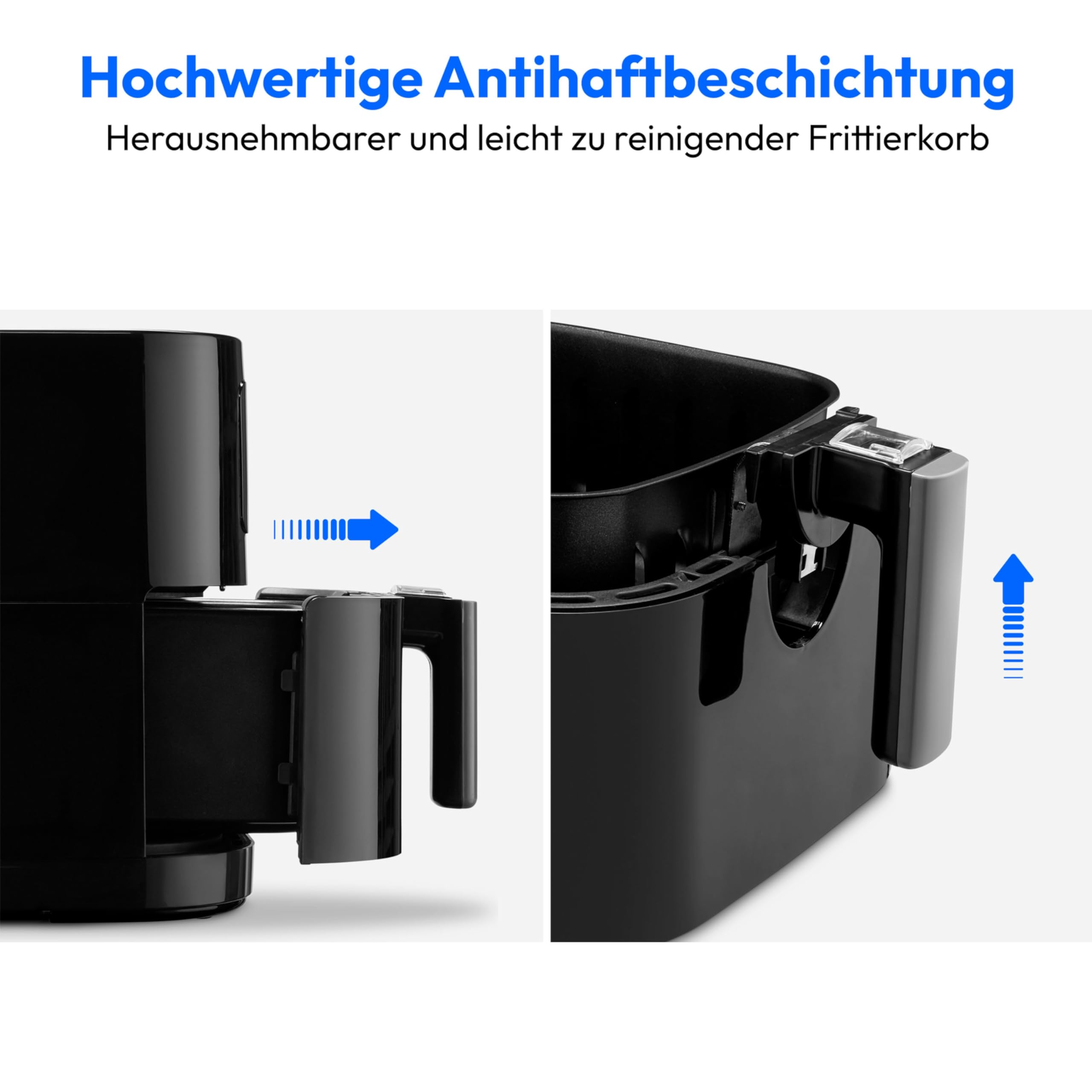 MEDION E40 XL Heißluftfritteuse (5,2 Liter, Airfryer, 2.150 Watt, 9 Automatikprogramme, Backfunktion, ölfreies Frittieren, Touch Bedienfeld, LED Anzeige, MD 11740) schwarz