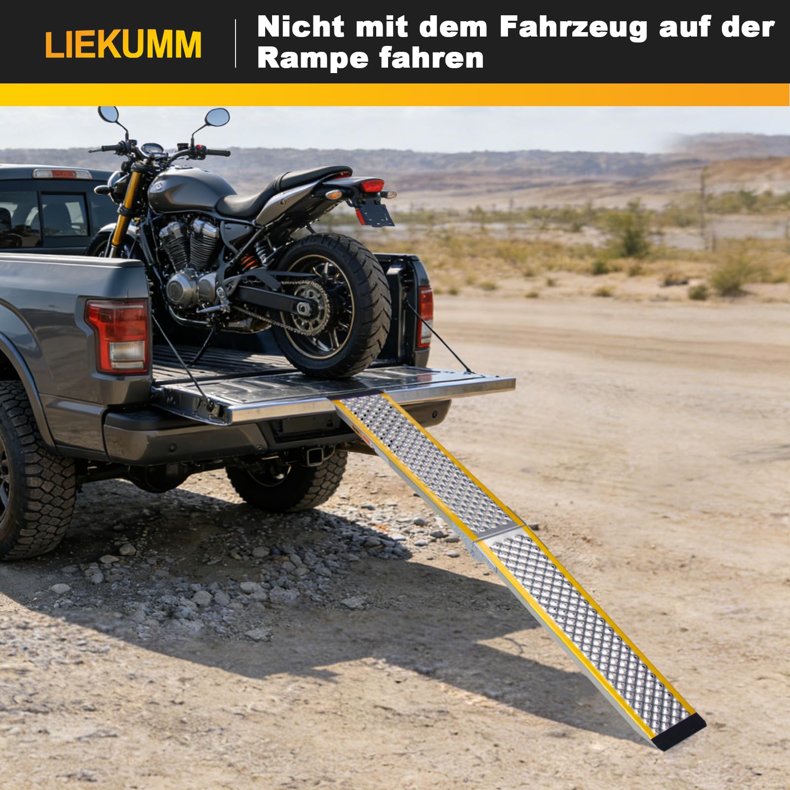 LIEKUMM Rampa di Carico, 200 X21,5 cm Rampa Moto, 300KG Capacità Rampa Pieghevole in Alluminio per ATV, Quad, Camion, Scooter, Tosaerba e Fordirt Bike, Pieghevole, 1 pacchetto