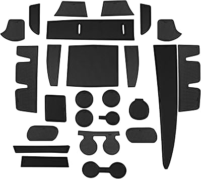 LUWU for 2025 2026 Sienna Accessories - for 2021-2025 2026 Toyota Sienna Door Slot Mats Cup Holder Insert Coaster Center Console Liners Mats Premium for Door Groove Gate Black - 25PCS/Set