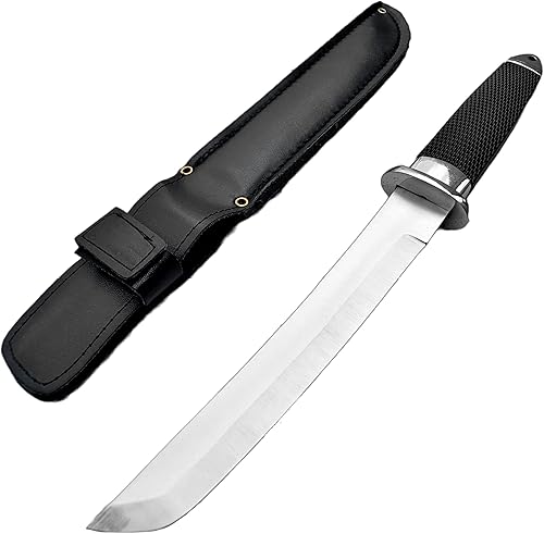 KCCEDGE BEST CUTLERY SOURCE Cuchillo táctico, hoja de acero inoxidable 3cr13 de espiga completa de 12.5 pulgadas, cuchillo Samurai Tanto moderno