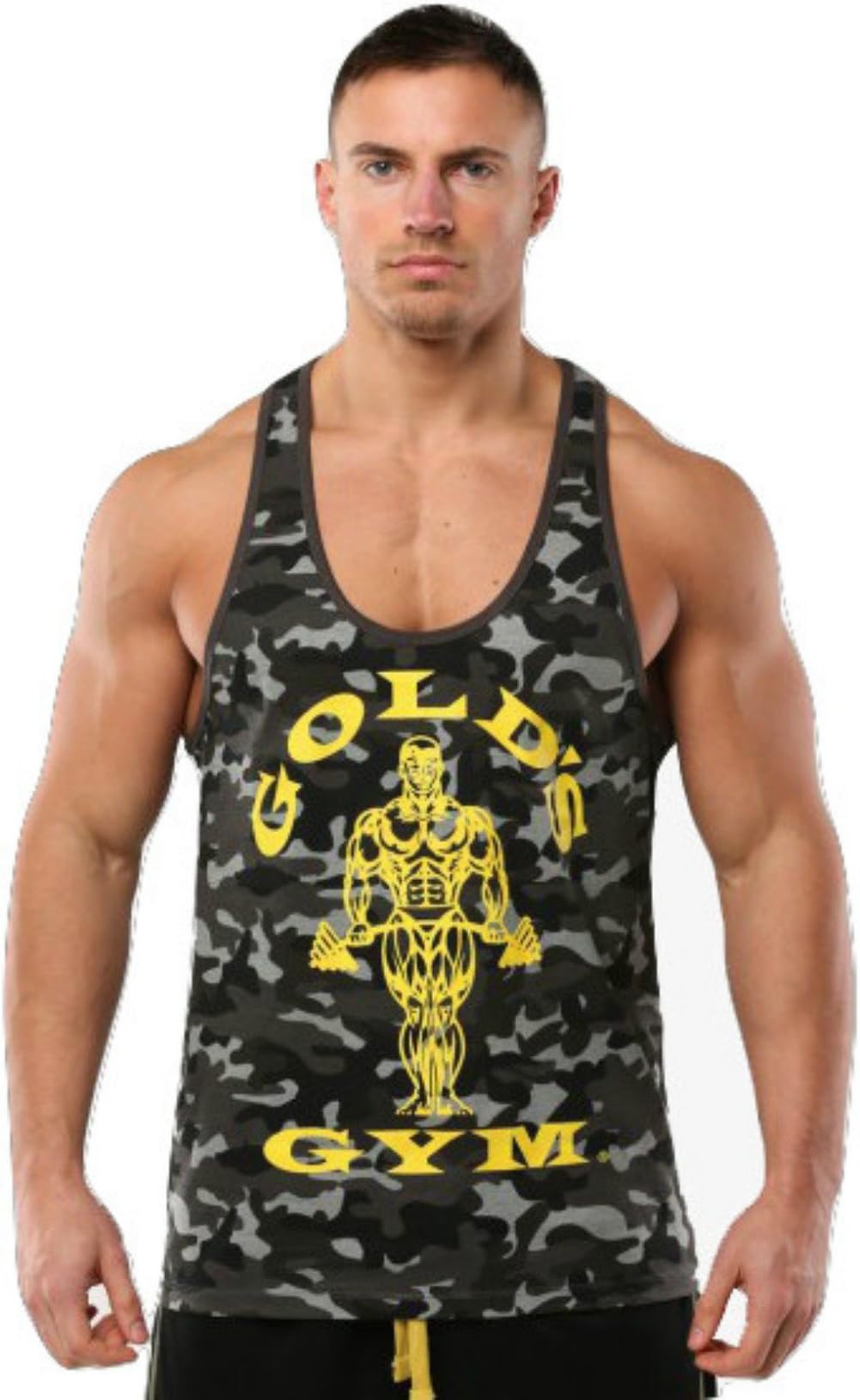 PunaFlex Gold's Gym Mens Tank Top … (Medium, Grey Camo)