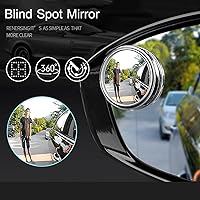 Vista 7 de Espejos de punto ciego para automóvil, 2 pulgadas, redondos, HD, retrovisores, convexos, giratorios de 360, espejos convexos de gran angular