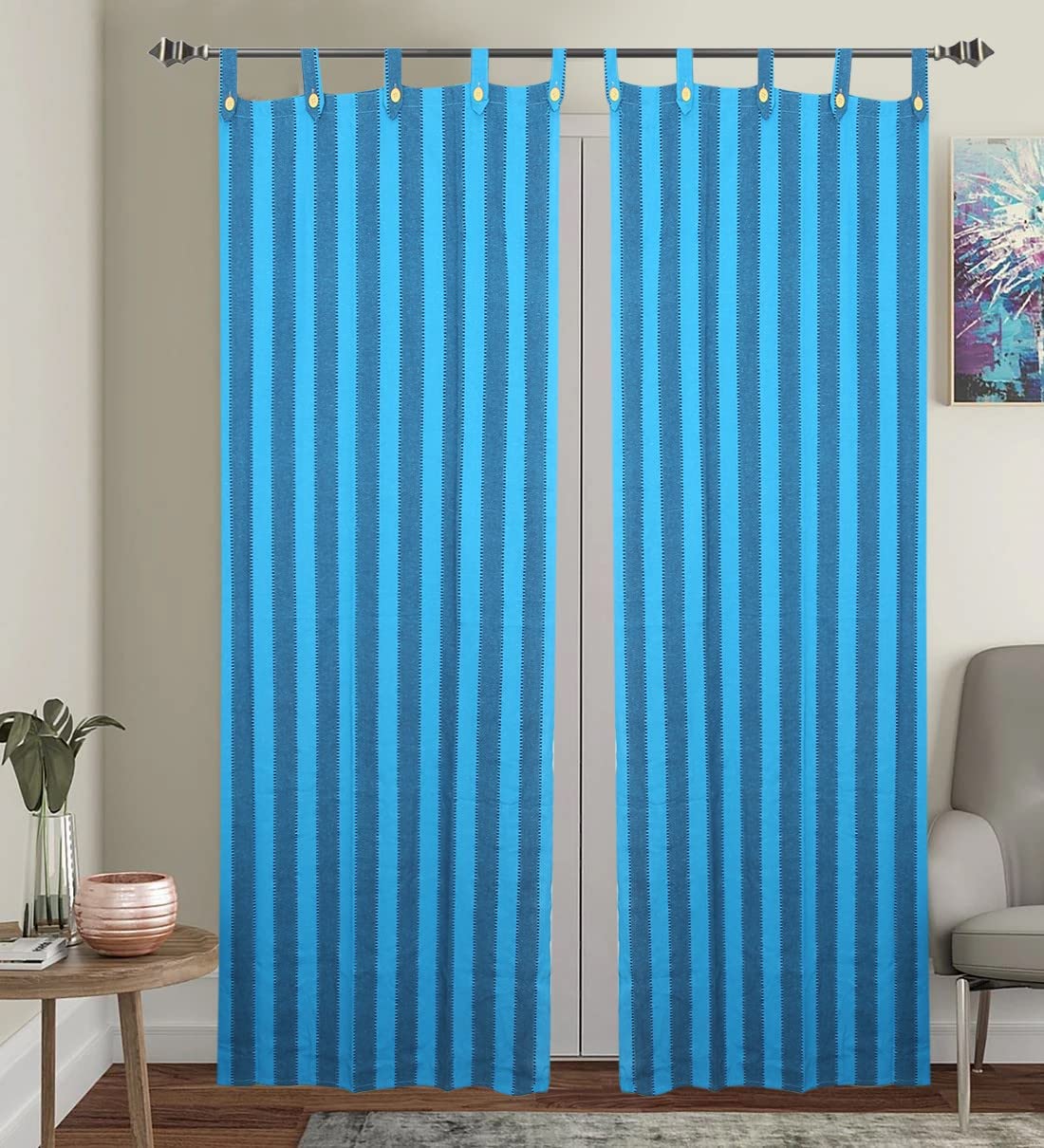 Buy Subiksha Cotton Loop Door Curtain 7 Feet Long for Living Room