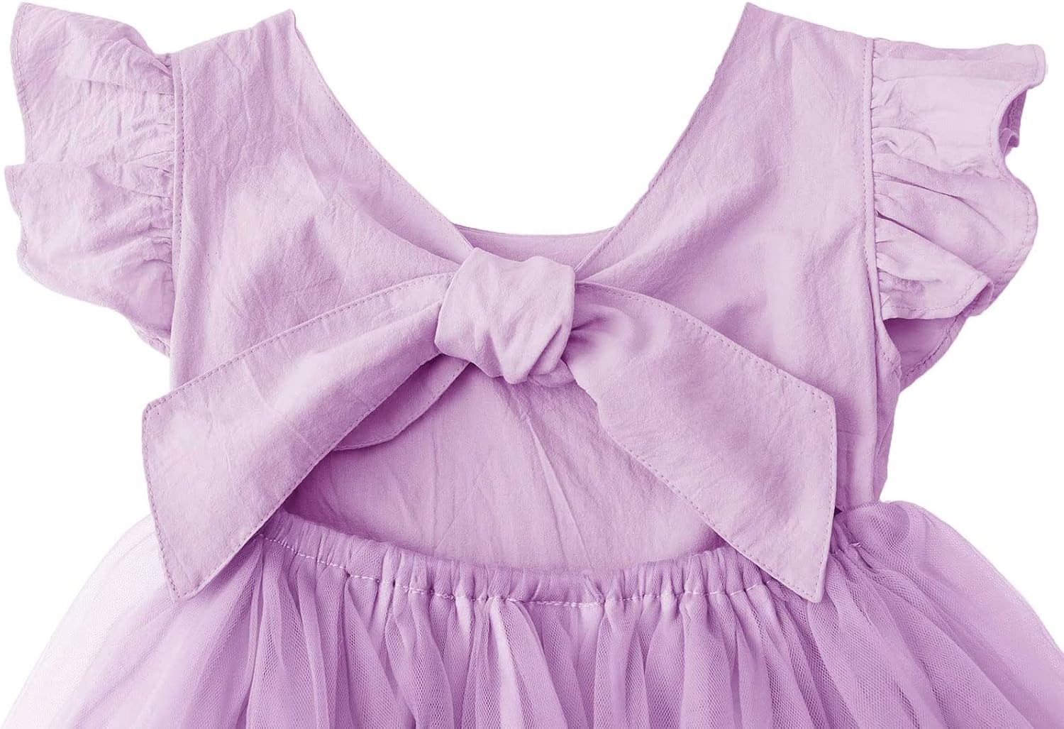 Dutebare Toddler Girls Tulle Tutu Dress Linen Ruffle Tie Back Sleeveless Kids Princess Party Dresses - Image 5