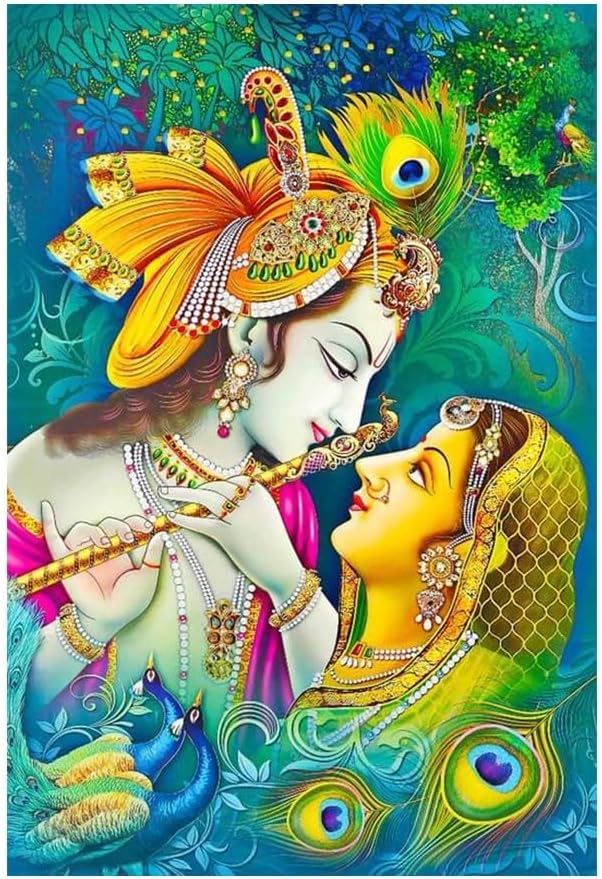 DIAMOND CRAFTZ 5D Diamond Painting Kit, 12x16inch Diamond Painting Kit for Adults & Kids, Very Suitable for Home Leisure and Wall Decoration, Gift for Kids and Adults (Radha Krishna)