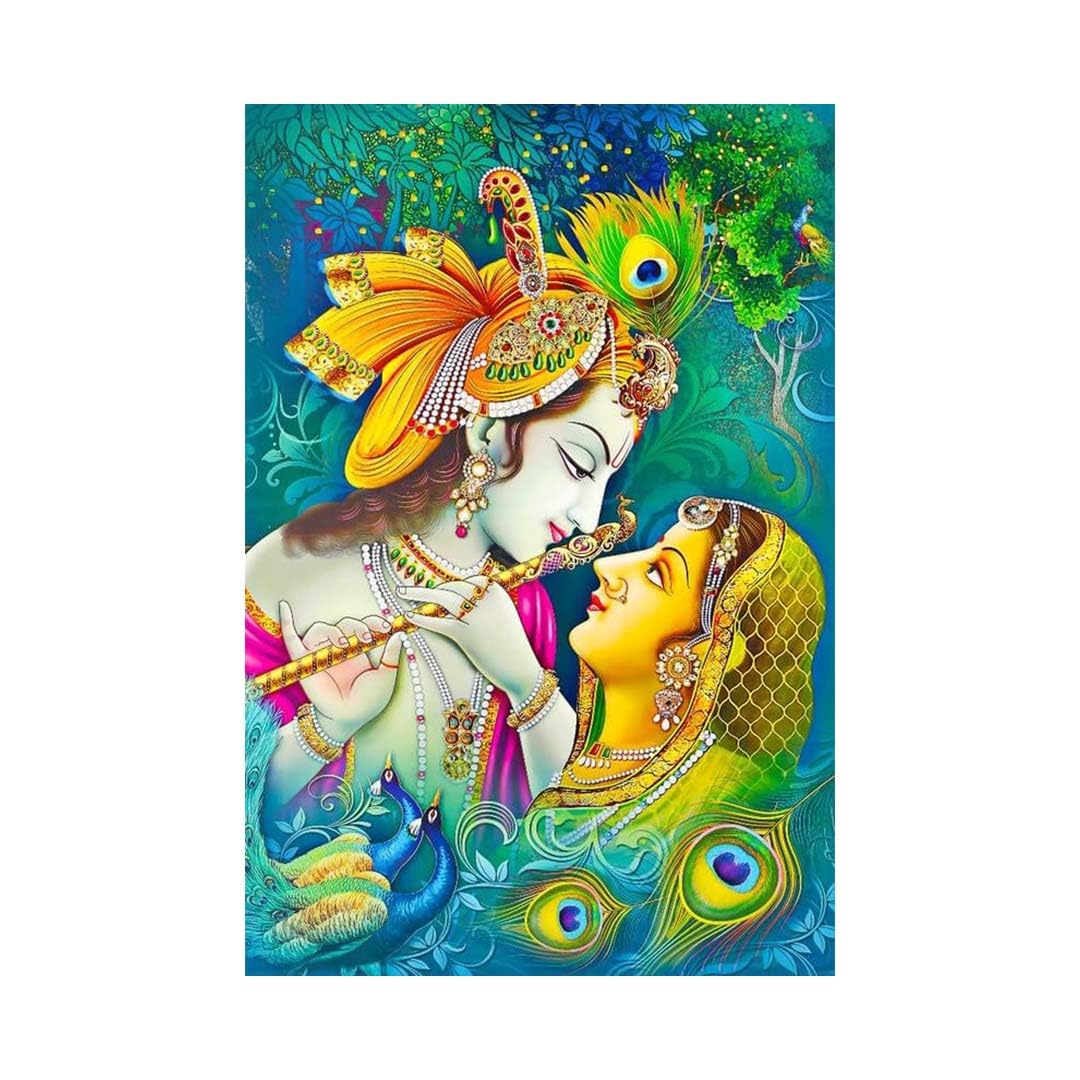 DIAMOND CRAFTZ 5D Diamond Painting Kit, 12x16inch Diamond Painting Kit for Adults & Kids, Very Suitable for Home Leisure and Wall Decoration, Gift for Kids and Adults (Radha Krishna)