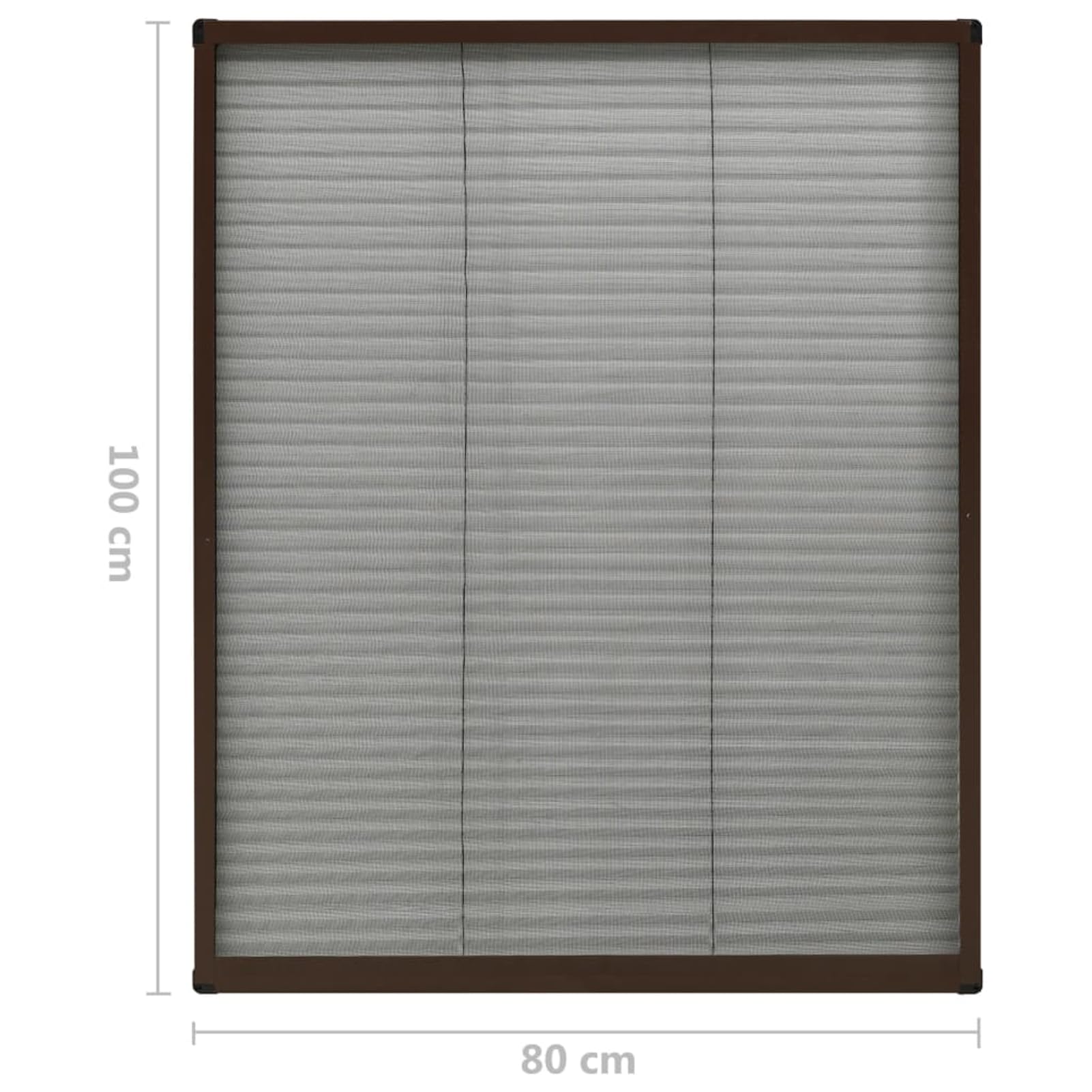 Aluminium Insektenschutzfenster für Dachfenster 80x100cm, schwarz, braun - Plisee-Insektenschutz Fensterdekoration 148654