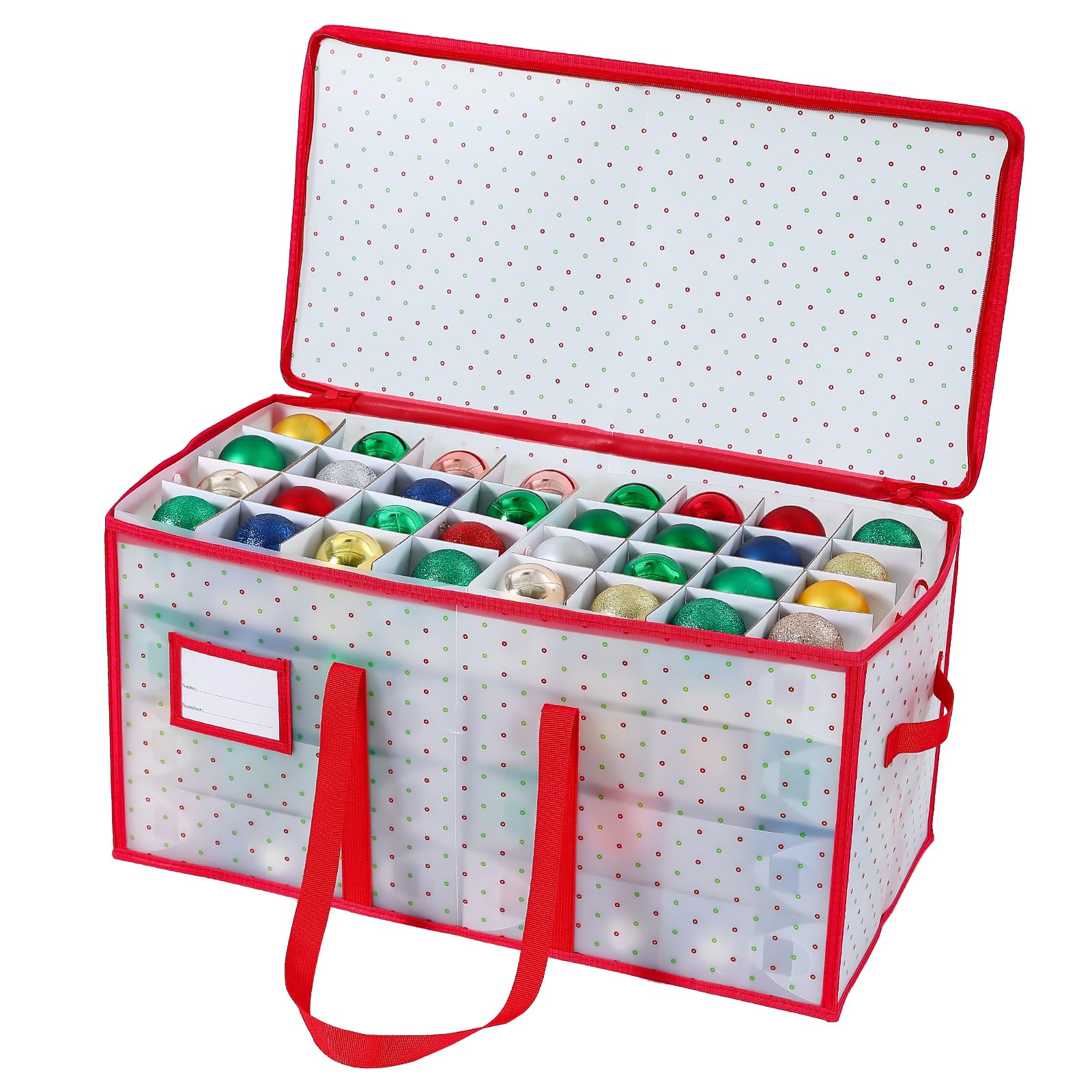 Portable Waterproof Christmas Decoration Ball Storage Box - Stores 128 Ornaments, 3-inch