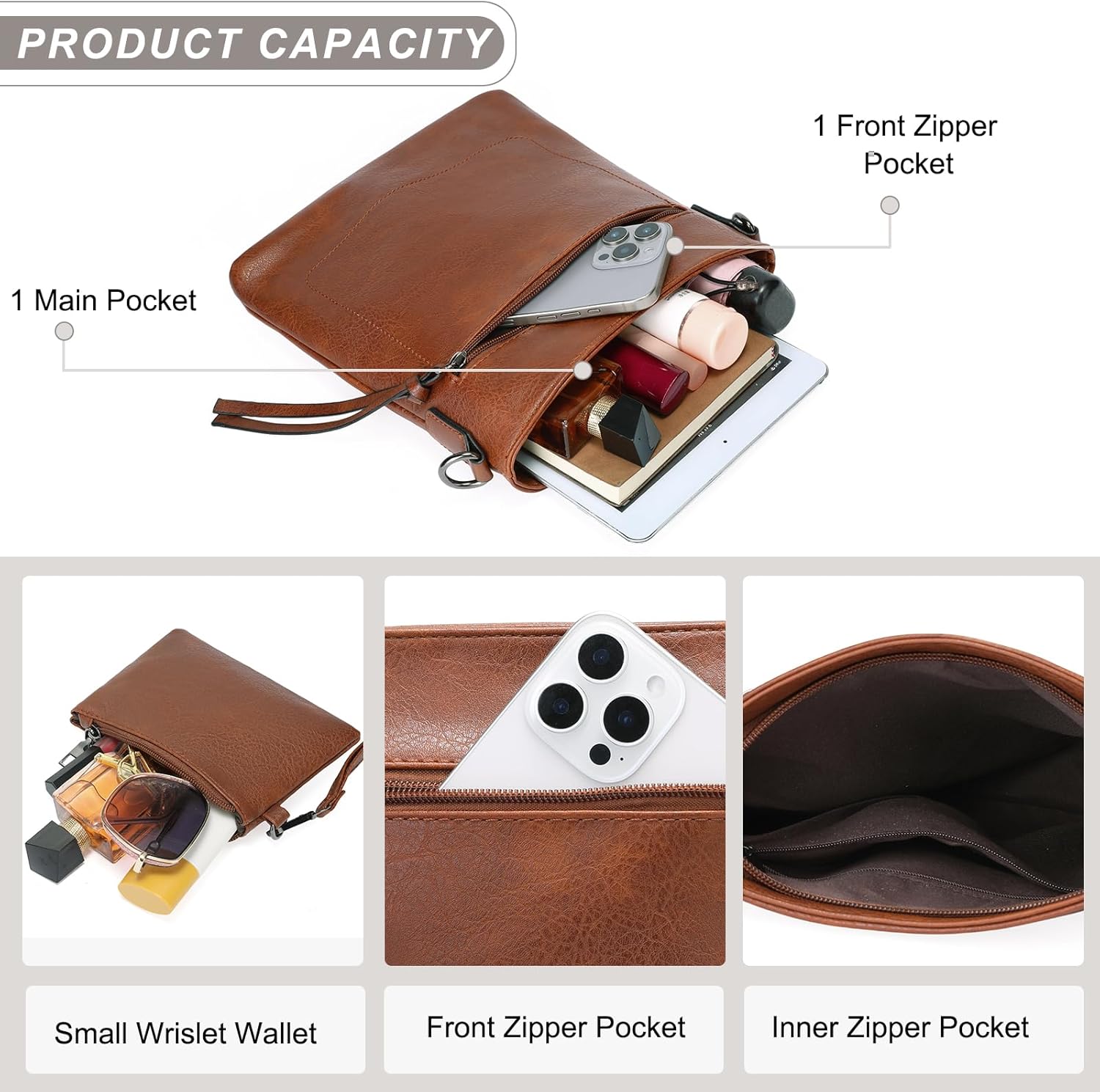 GAEKEAO Hobo Bags for Women 2PCS Soft Shoulder Bag Ladies Vegan Leather Purses and Handbags with Adjustable Shoulder Strap - Image 4