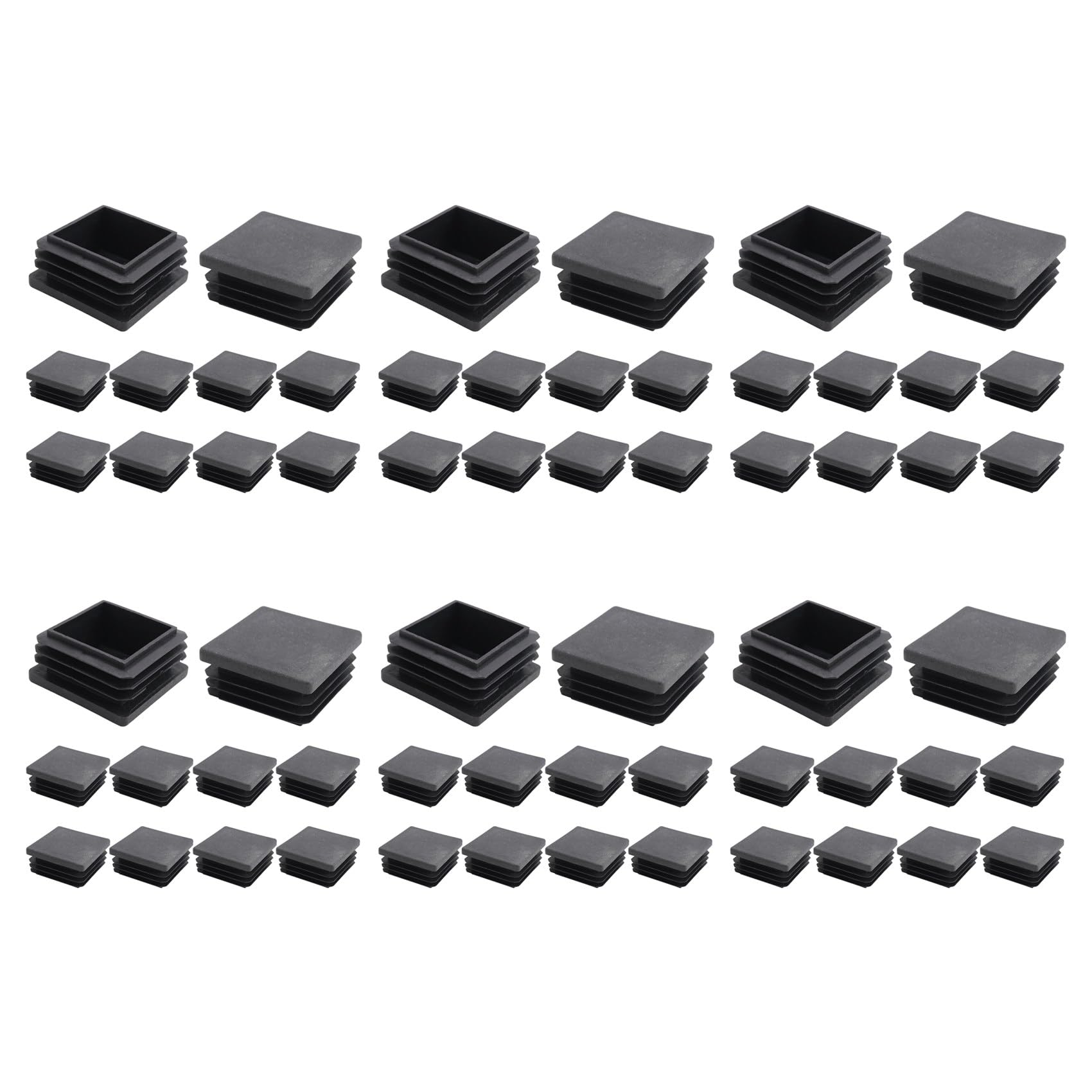 Hndhbfgrt 60 Pcs Plastic Square Blanking End Cap Tubing Tube Inserts 38mm X 38mm