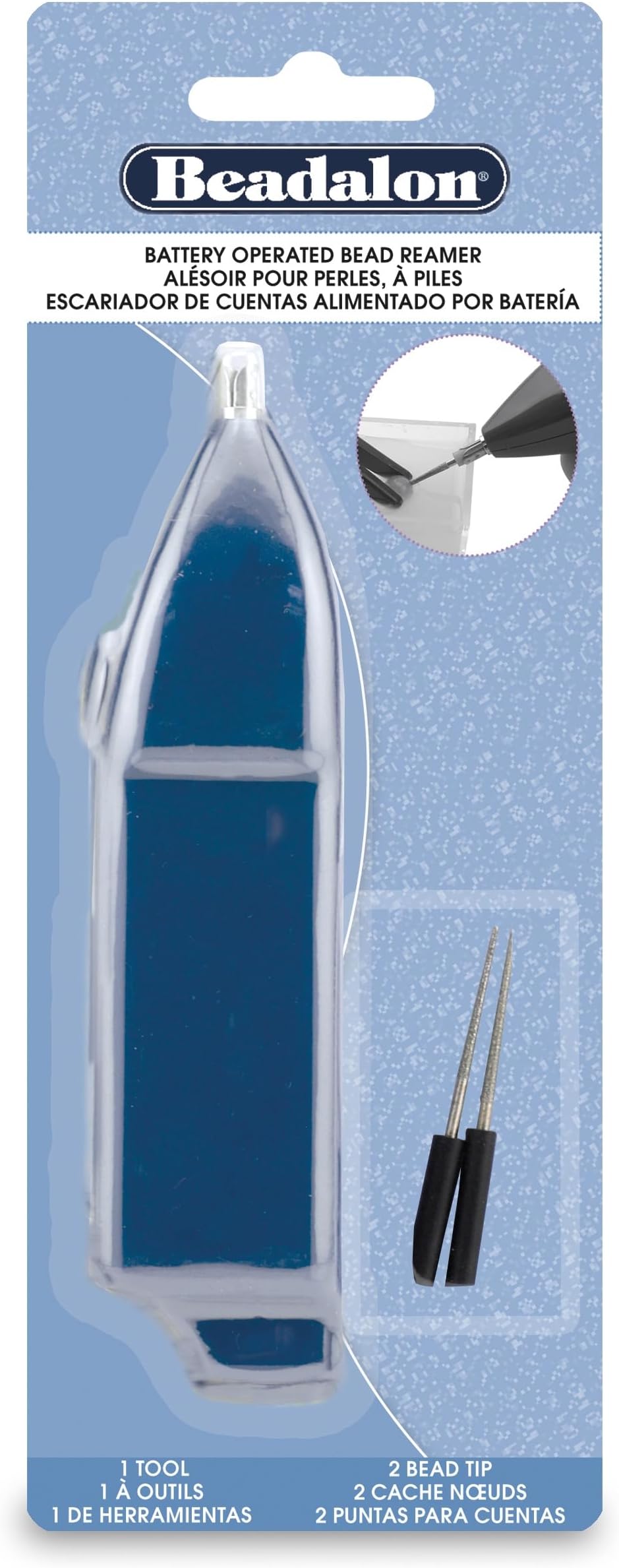 Bead Reamer, Battery Operated Jewelry Making Tool, Blue