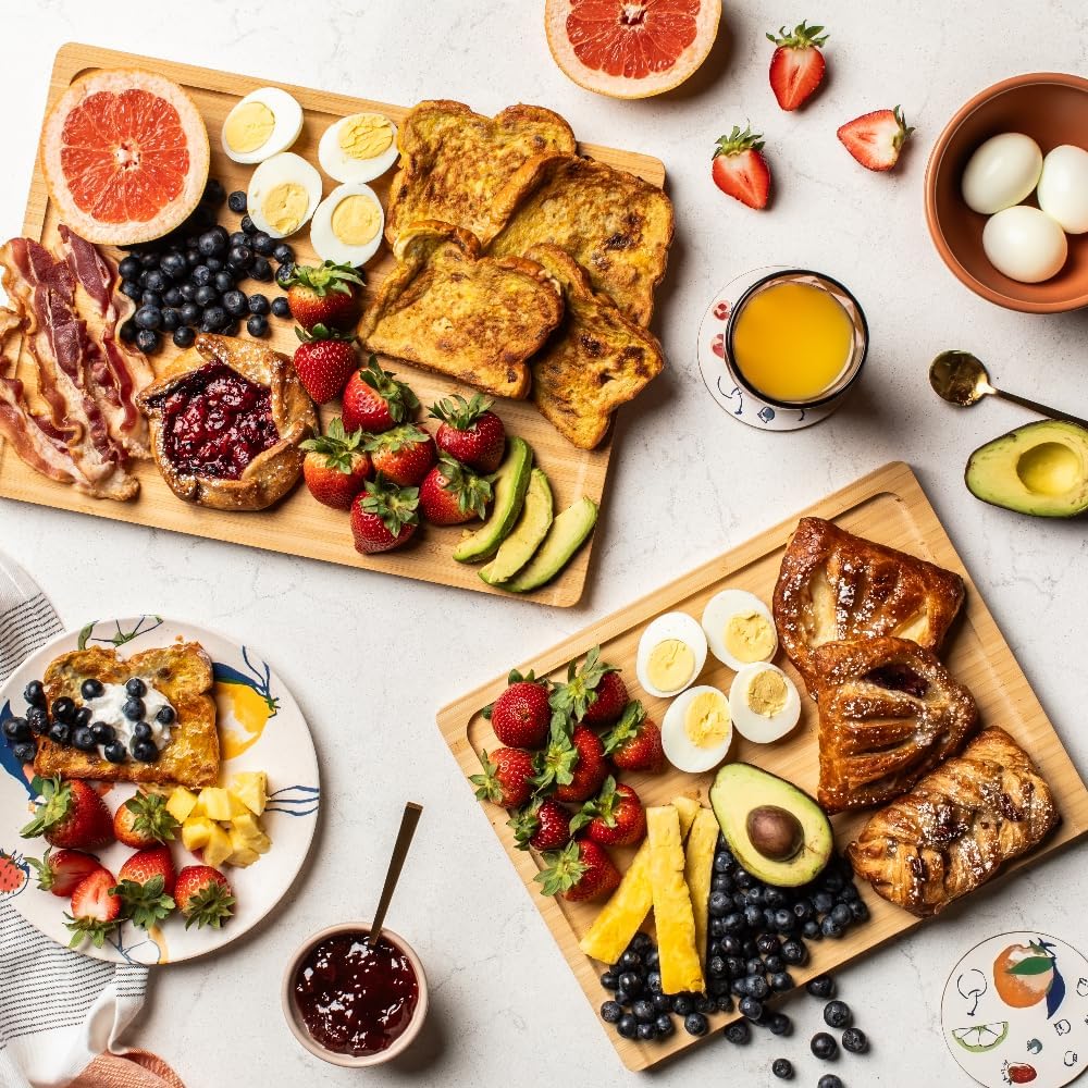 SMIRLY High Deansity Bamboo Cutting Board Set of 2