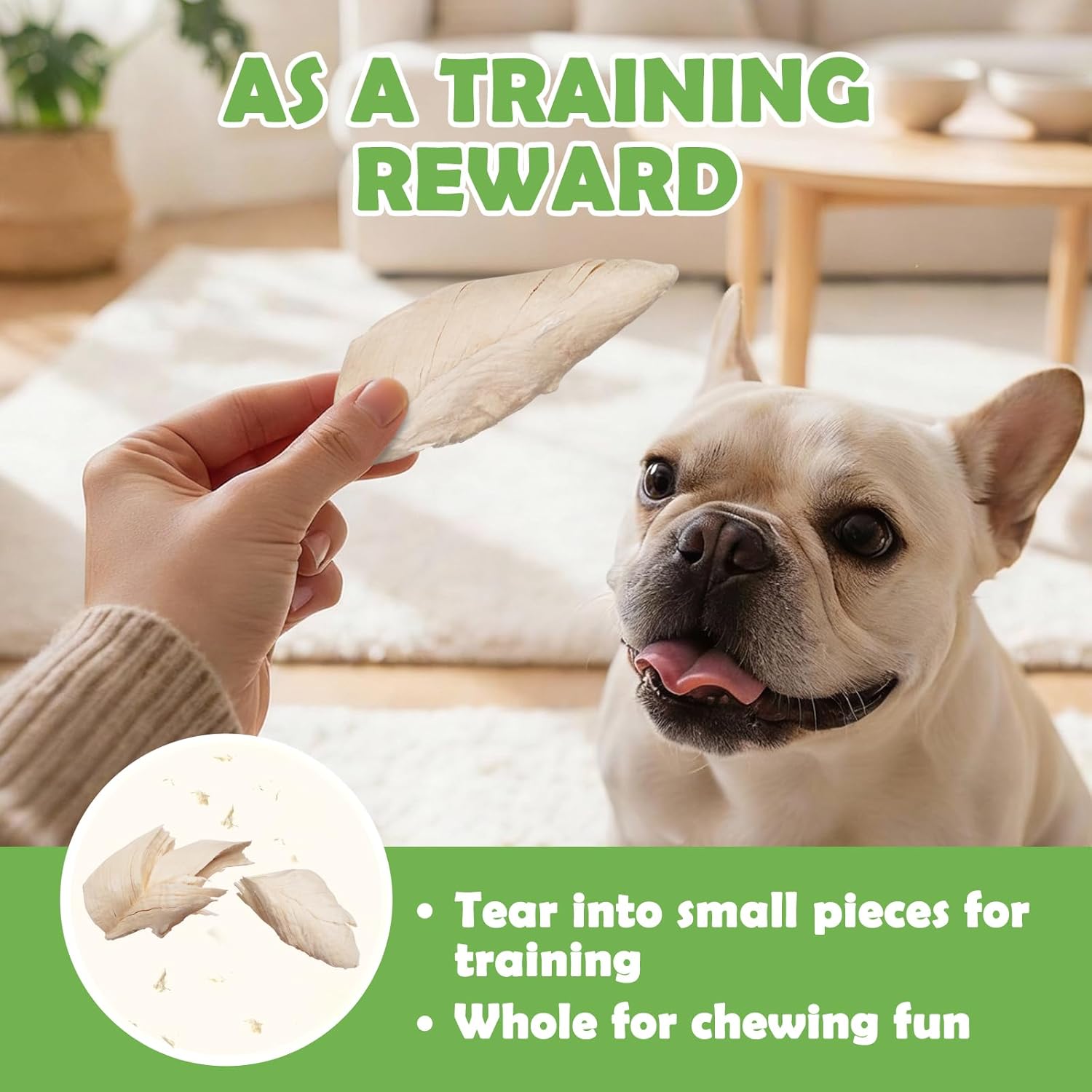 MON2SUN Freeze Dried Chicken Breast Dog & Cat Treats - Whole Cut, Single Ingredient, High Protein, Grain & Gluten Free, for Training Chew or Topper, 5.3oz - Image 5