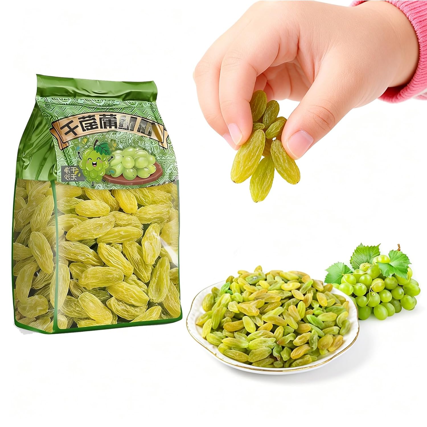 500g Premium Soft Green Raisins | Naturally Dried, Ready-to-Eat Snack | No Added Sugar, Ideal For Baking & Yogurt