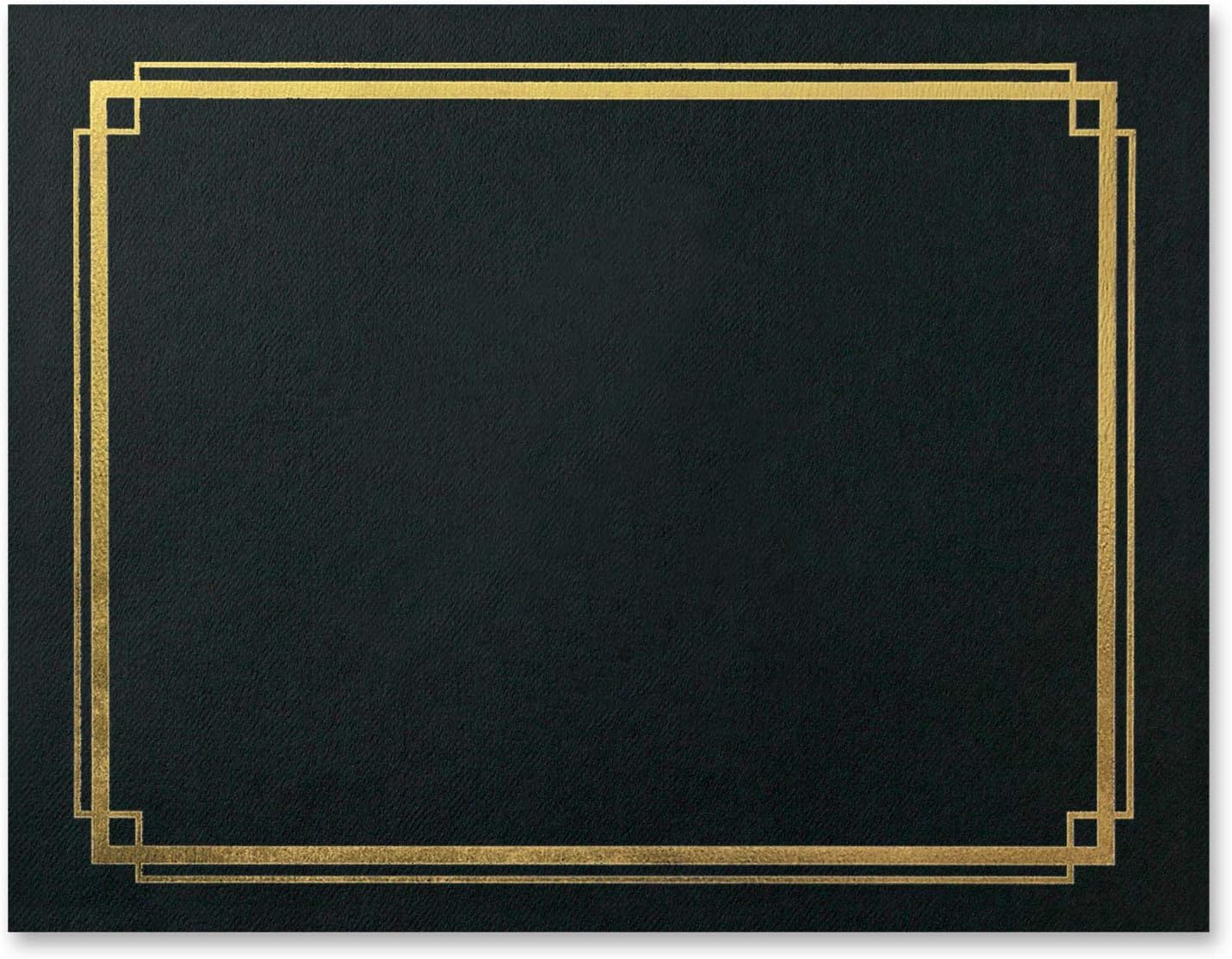 PaperDirect Black Certificate Jackets with Gold Foil Border on Heavy Linen Cardstock, 10 count, 9.5 x 12 Inches