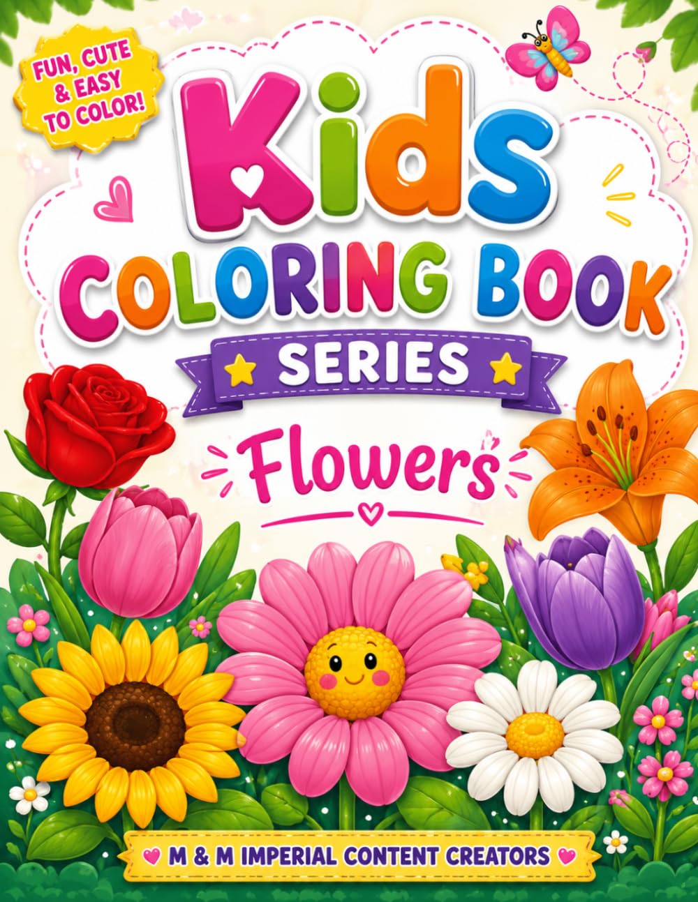 Coloring Book for Kids Series -1: Fun and Easy Coloring Pages for Toddlers and Preschoolers | Simple Designs to Improve Creativity, Focus, and Fine Motor Skills