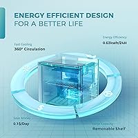 Vista 3 de EUHOMY 1.7 Cu.Ft Mini Fridge, Reversible Single Door Compact Refrigerator, Adjustable Thermostat, Energy Saving, Mini Fridge for Bedroom, Office