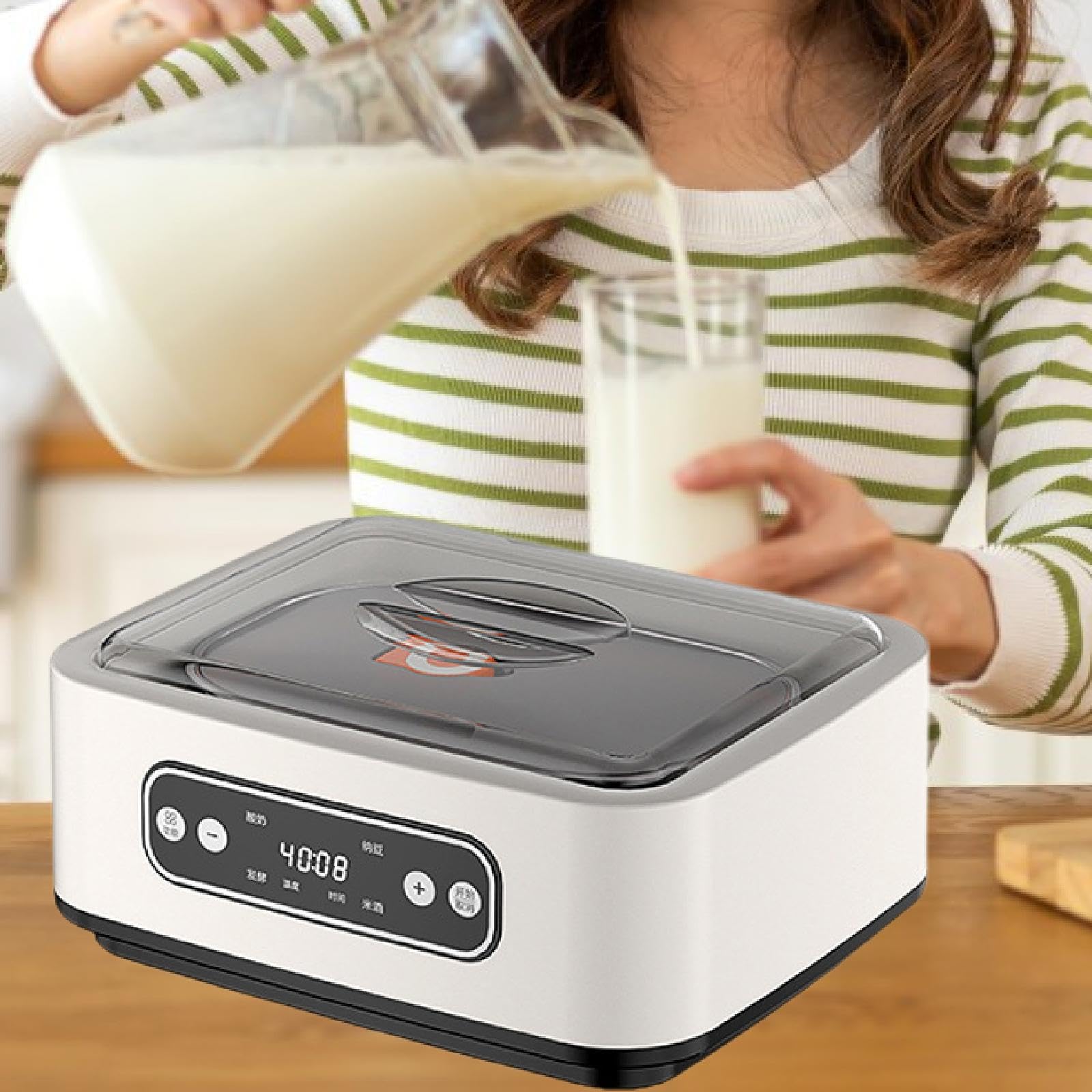 Gralara Fabricante de Yogurt eléctrico Temperatura Constante calefacción hogar Bricolaje de bajo Ruido de bajo Ruido máquina de fermentación de Yogurt, Sin Taza