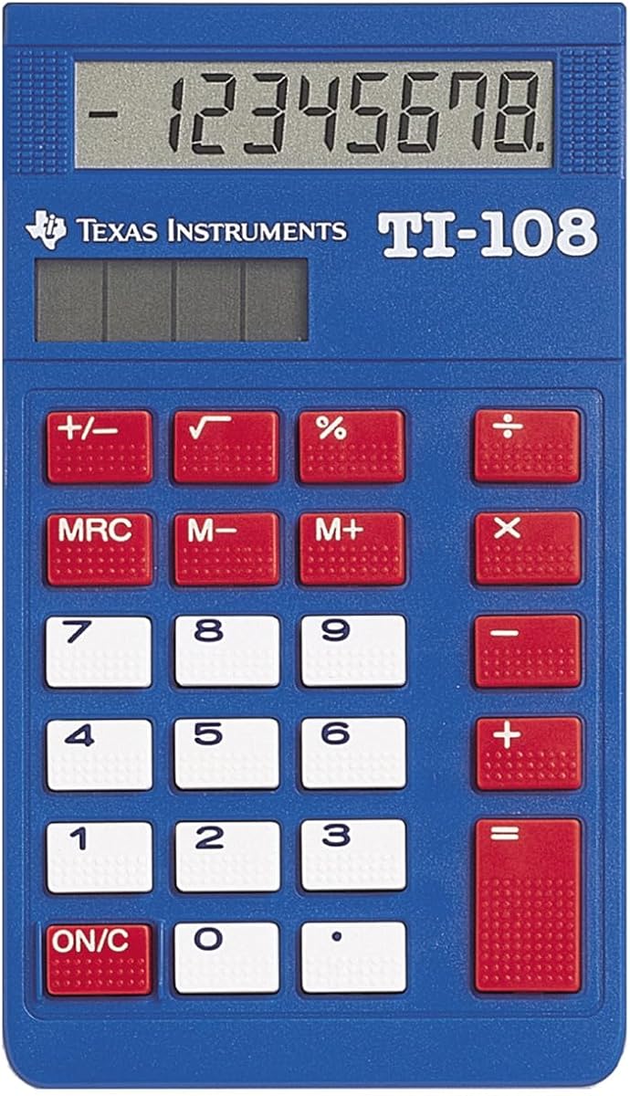 Calculadora alimentada por energía solar TI-108