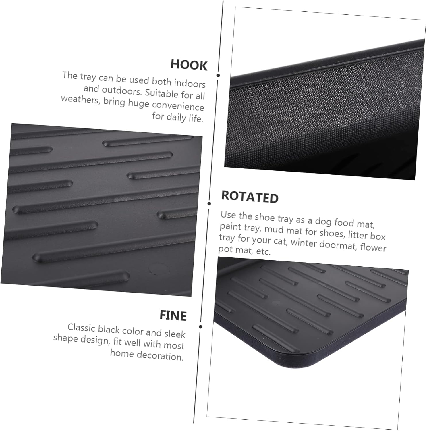 3pcs Water-Resistant Boot Tray Versatile Indoor Outdoor Shoe Mat for Garden Shoes Pet Feeding and Keeping Entryways Clean