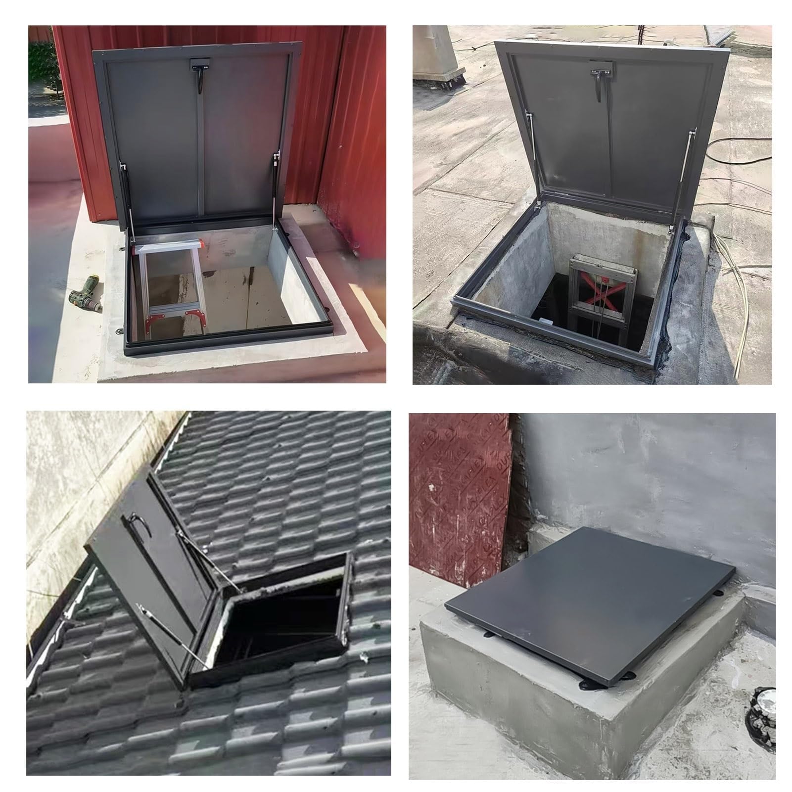 Trappe de toit en acier galvanisé robuste – Porte d'accès étanche pour porte de grenier sécurisée pour la sécurité idéale pour la commodité et la protection de la maison