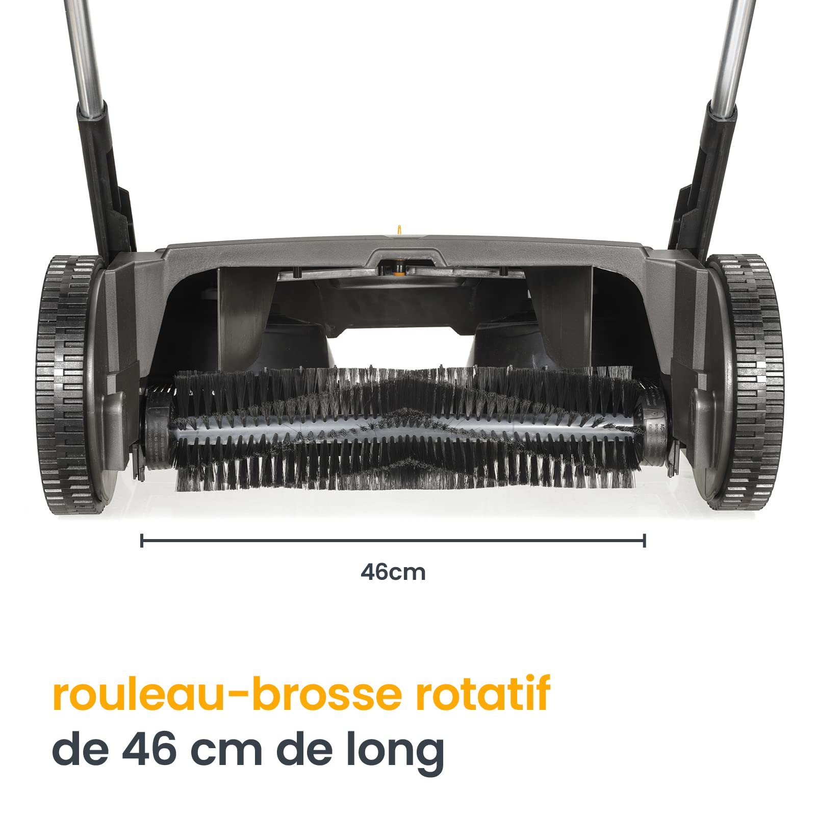 STIGA SWP 475 Balayeuse Poussée, 75 cm, Bac 50 L – Deux Brosses Contrarotatives 41 cm, Réglage 8 Positions – Surfaces Dures Jusqu'à 2 900 m²
