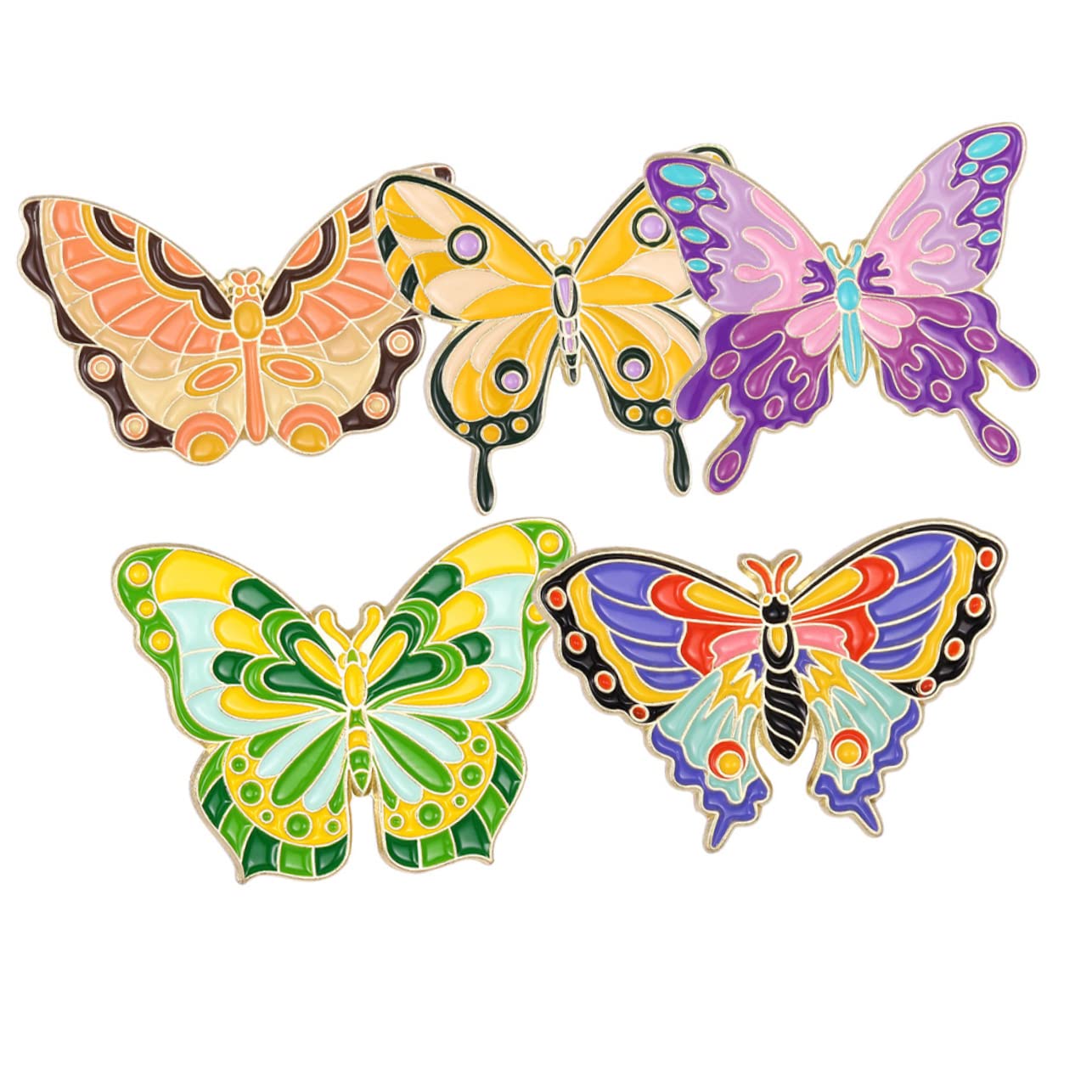 20 Teiliges Schmetterling Emaille Broschen Set Bunte Tier Anstecknadeln Langlebige Legierungs Broschen Kleidungspins für Jacken Taschen Hüte Einfache Befestigung
