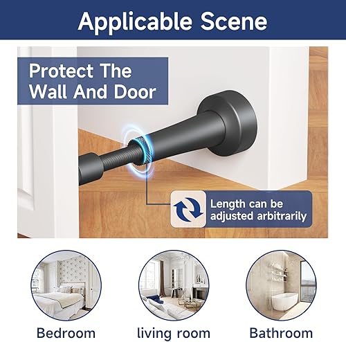 Miniatura 6 de Tope de puerta de altura ajustable, topes de puerta de aluminio para la parte inferior de la puerta, topes de puerta para pared, punta de silicona