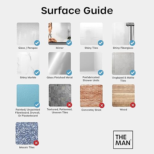 Miniatura 8 de The Man Gancho de silicona  Gancho de almacenamiento para baño y ducha  Artículos de aseo de ducha, accesorio organizador de baño  Acero inoxidable