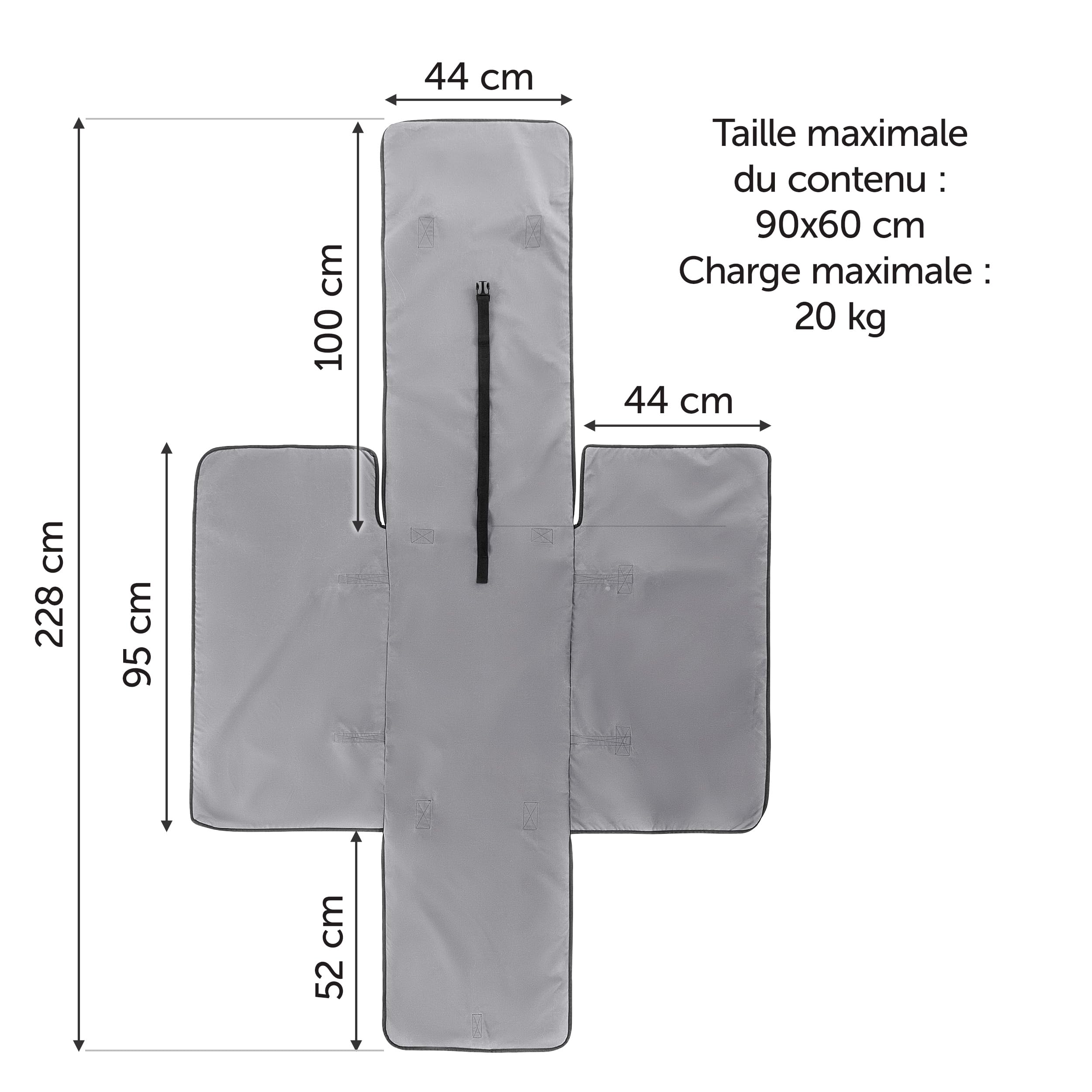 Zamboo Sac Transport Poussette, Aussi Rangement pour Siege Auto et Cosy Bebe, Idéal pour Voyage en Avion ou Voiture, Inclus Housses Protection Roues - Gris